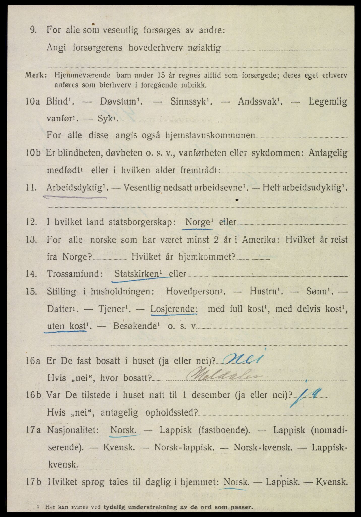 SAT, 1920 census for Åsen, 1920, p. 1701