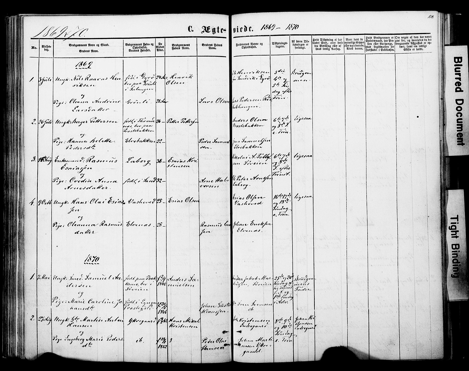 Ibestad sokneprestembete, SATØ/S-0077/H/Ha/Haa/L0013kirke: Parish register (official) no. 13, 1865-1879, p. 112