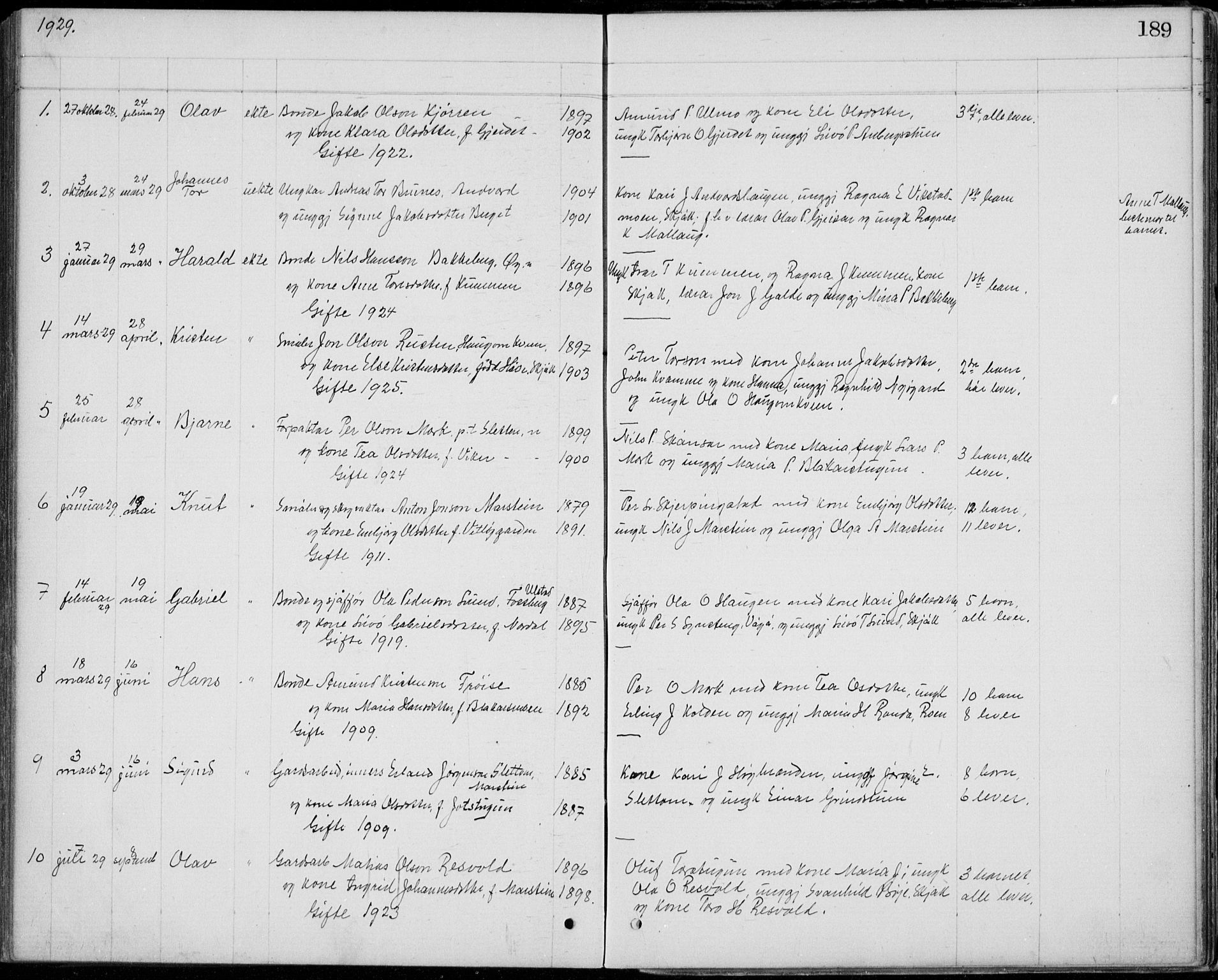 Lom prestekontor, AV/SAH-PREST-070/L/L0013: Parish register (copy) no. 13, 1874-1938, p. 189