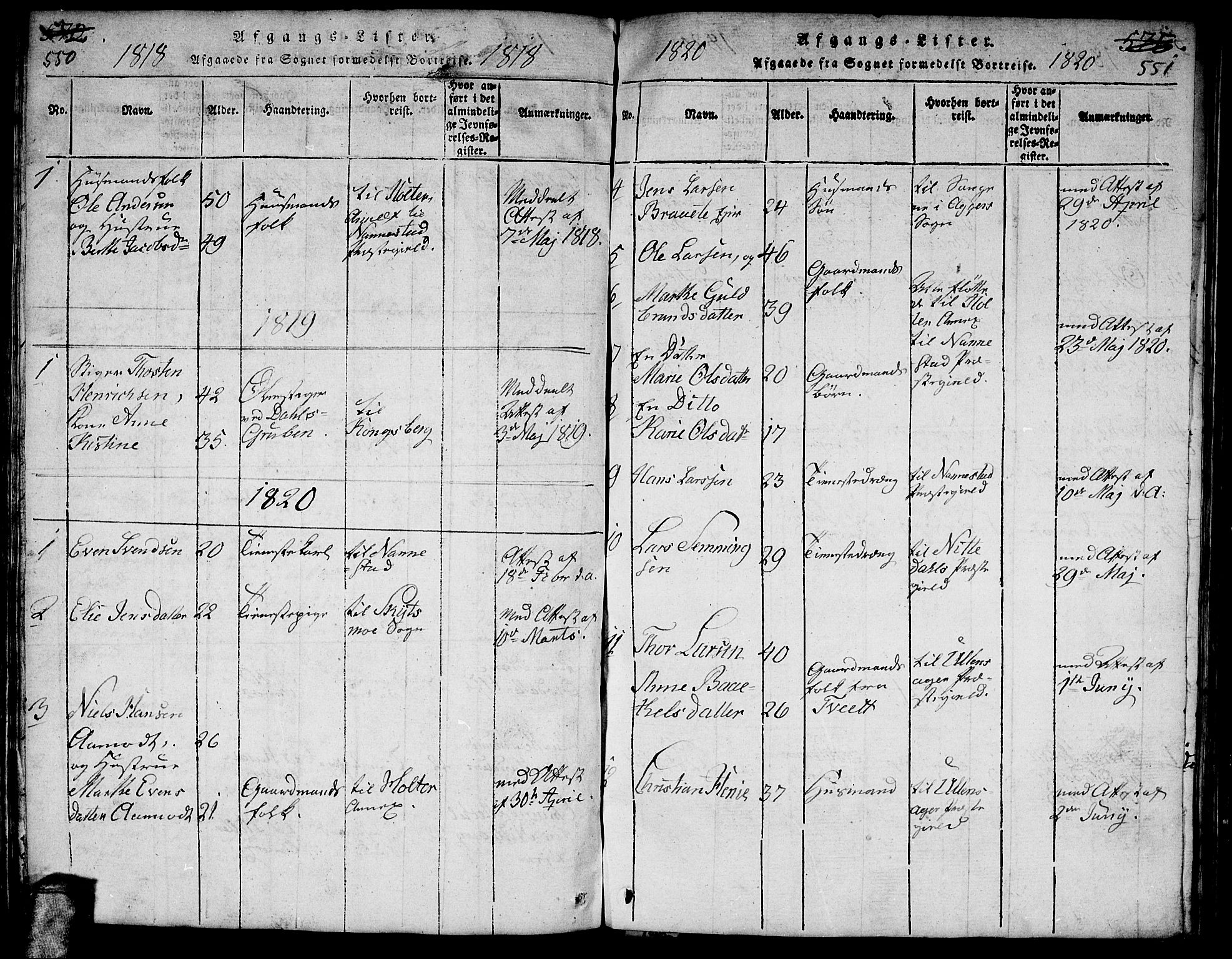 Gjerdrum prestekontor Kirkebøker, SAO/A-10412b/F/Fa/L0004: Parish register (official) no. I 4, 1816-1836, p. 550-551