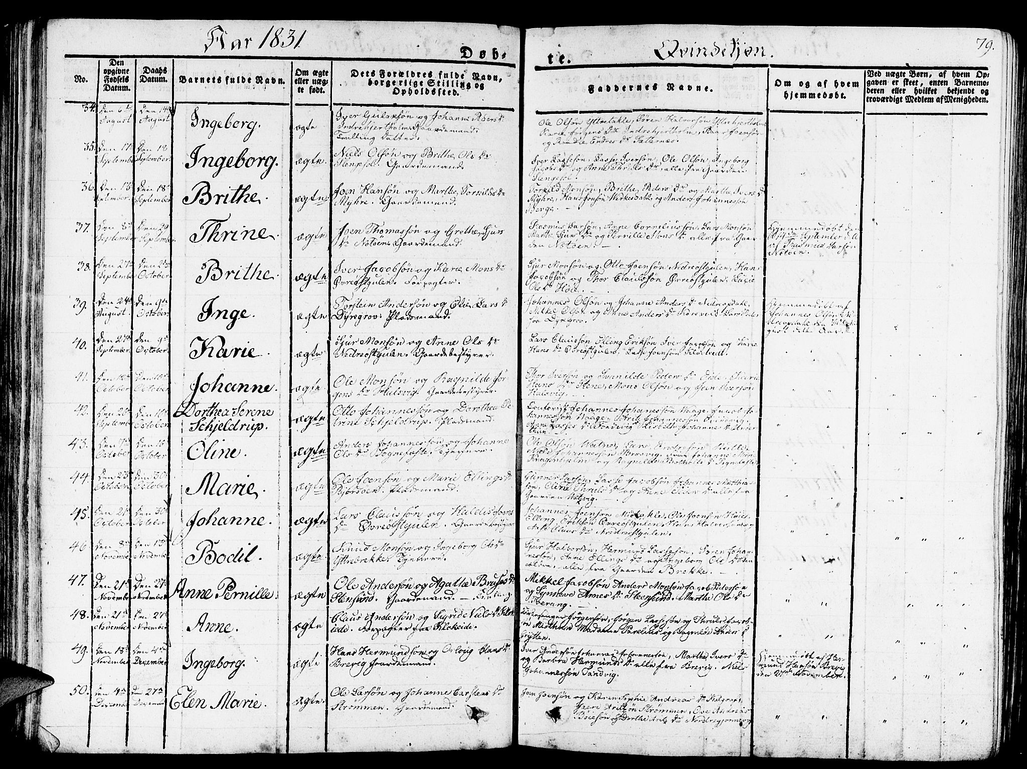 Gulen sokneprestembete, SAB/A-80201/H/Haa/Haaa/L0019: Parish register (official) no. A 19, 1826-1836, p. 79