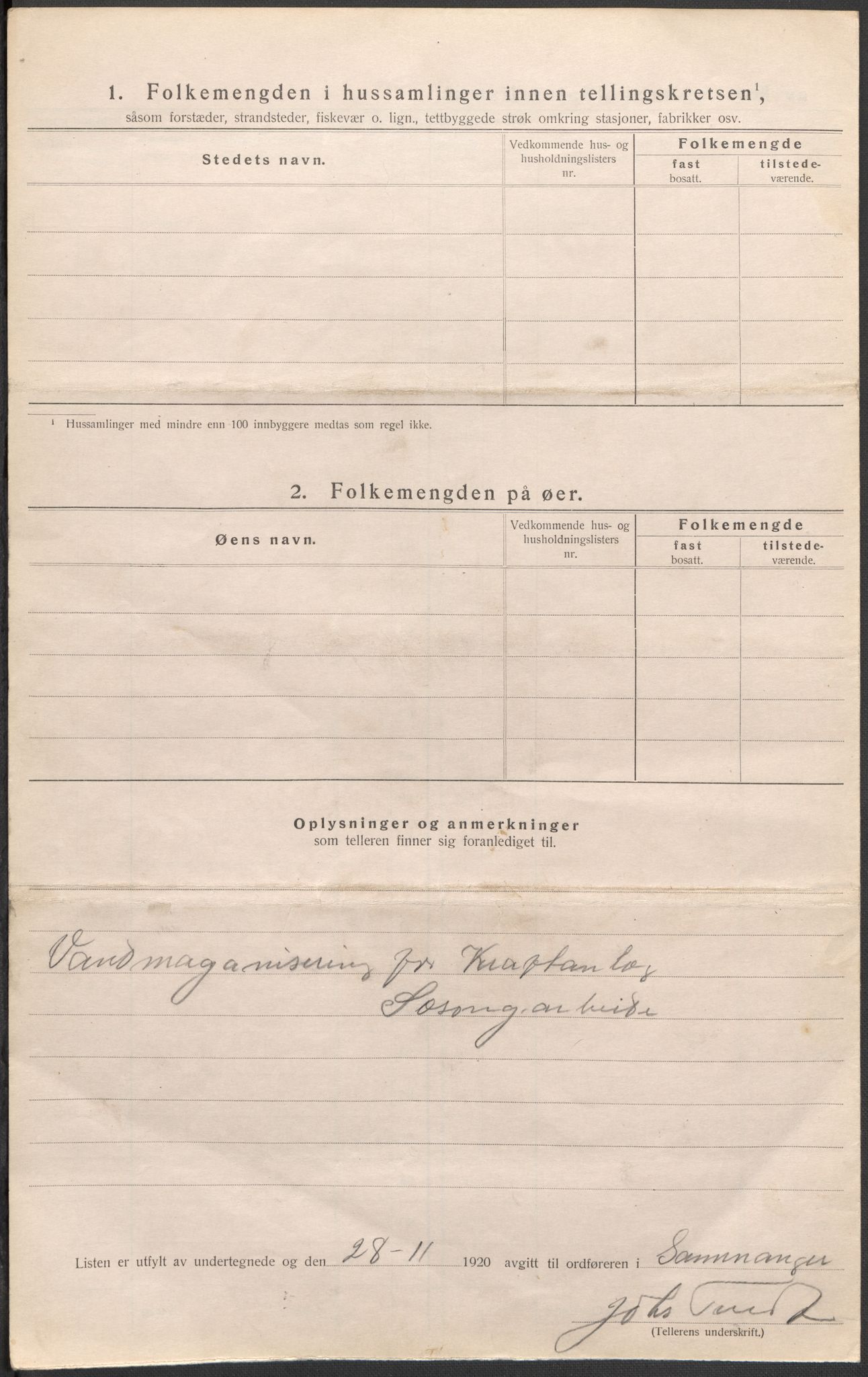 SAB, 1920 census for Samnanger, 1920, p. 34