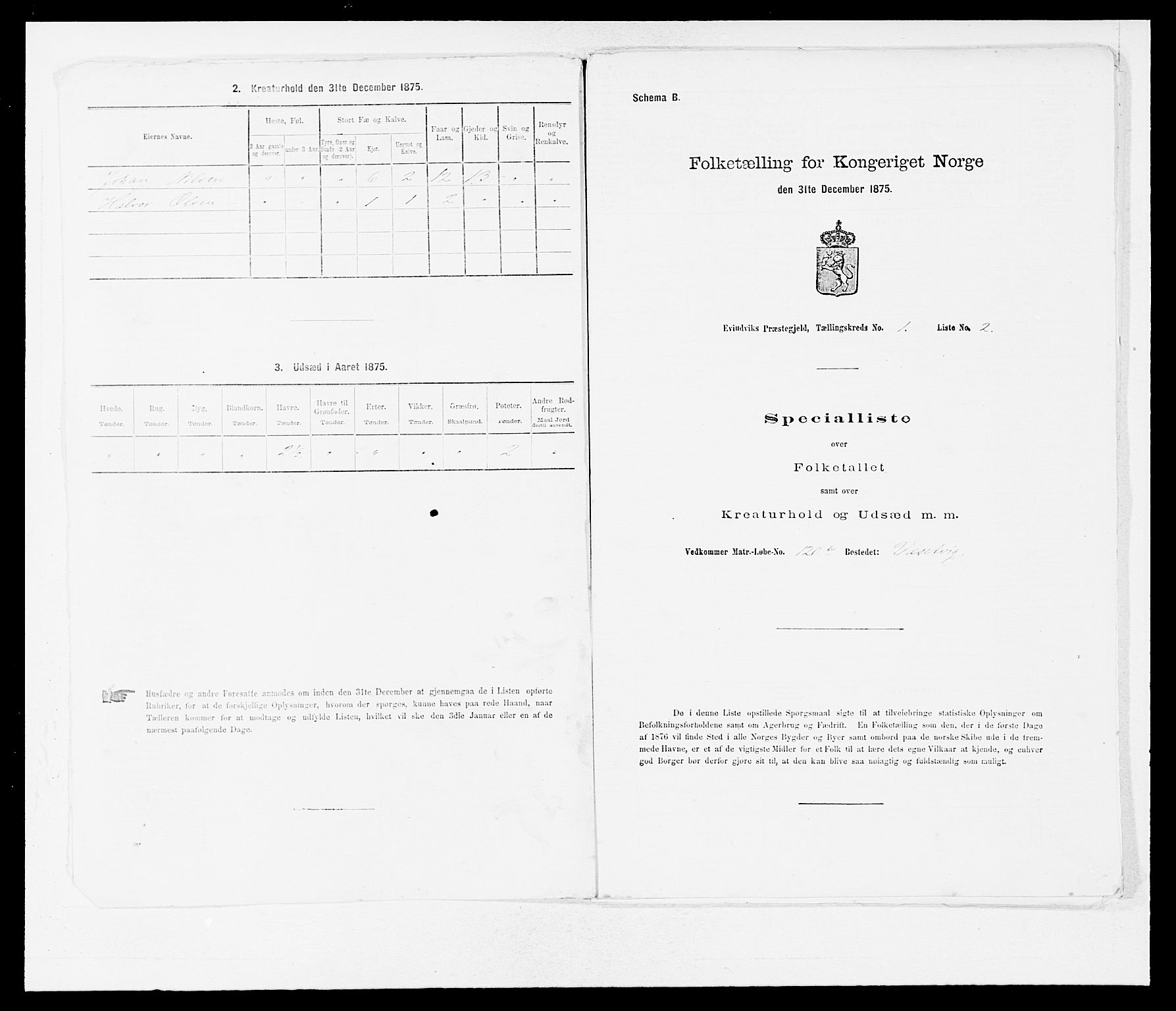 SAB, 1875 census for 1411P Eivindvik, 1875, p. 27