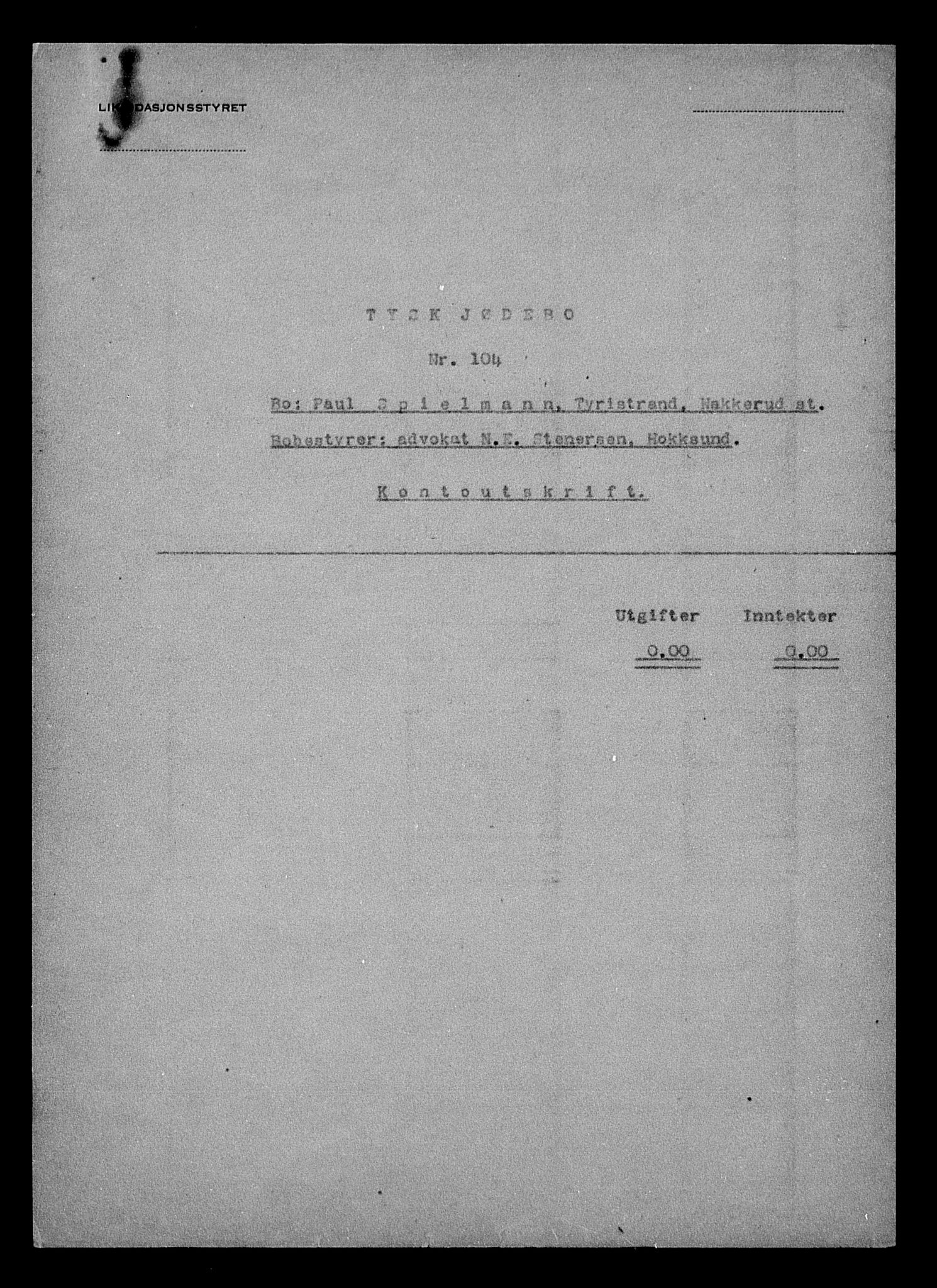 Justisdepartementet, Tilbakeføringskontoret for inndratte formuer, AV/RA-S-1564/H/Hc/Hcd/L1007: --, 1945-1947, p. 235