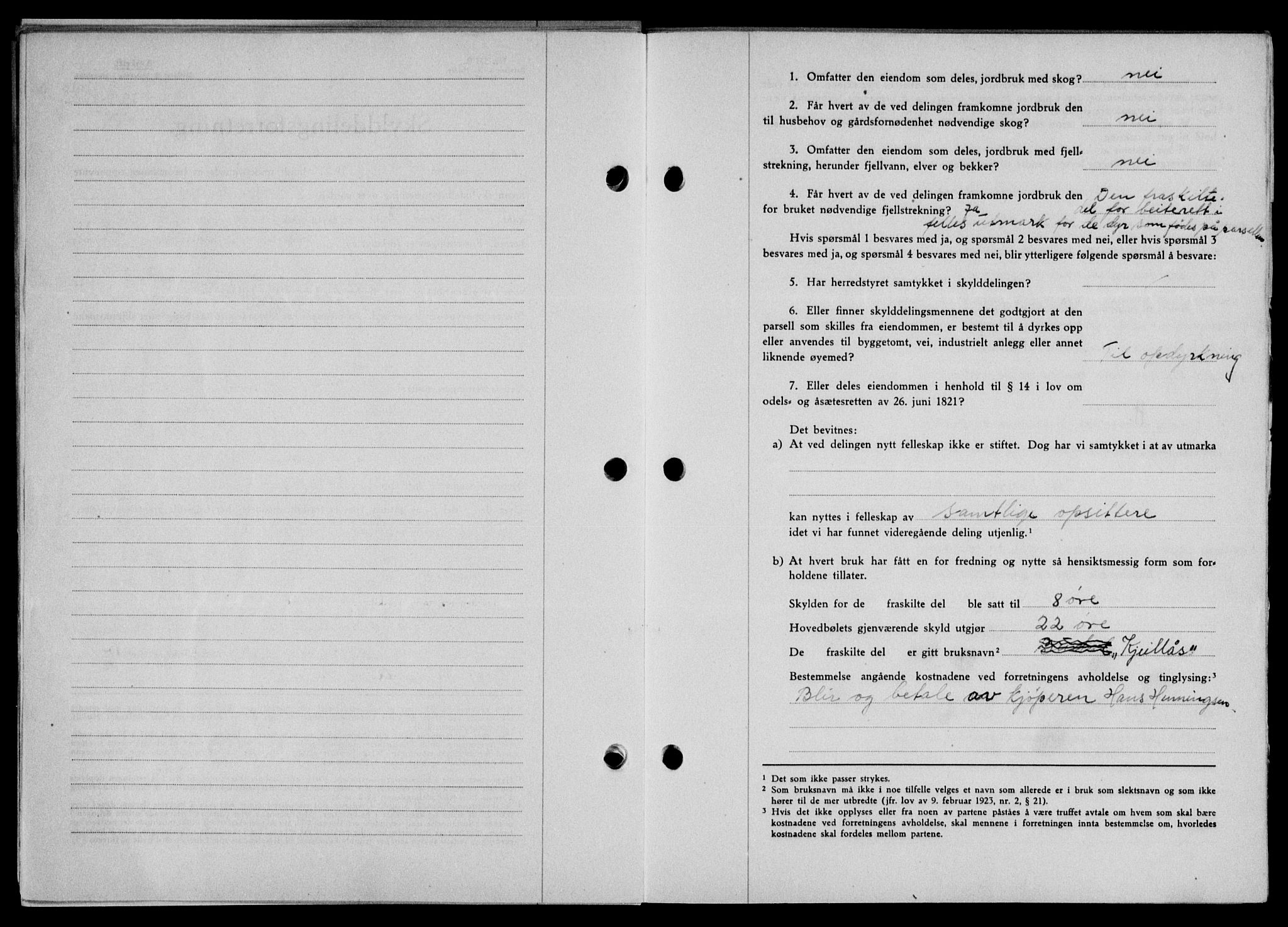 Lofoten sorenskriveri, SAT/A-0017/1/2/2C/L0012a: Mortgage book no. 12a, 1943-1944, Diary no: : 1010/1944