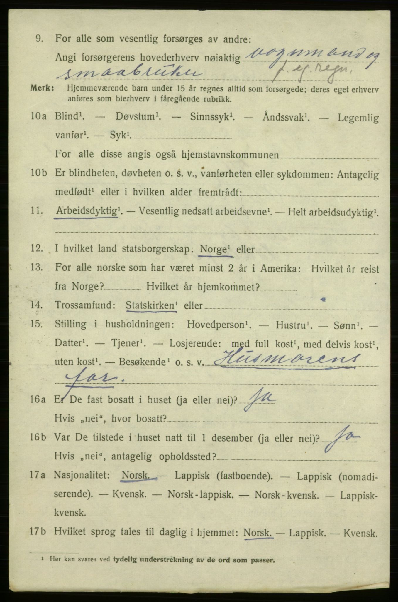 SATØ, 1920 census for Vadsø, 1920, p. 2174