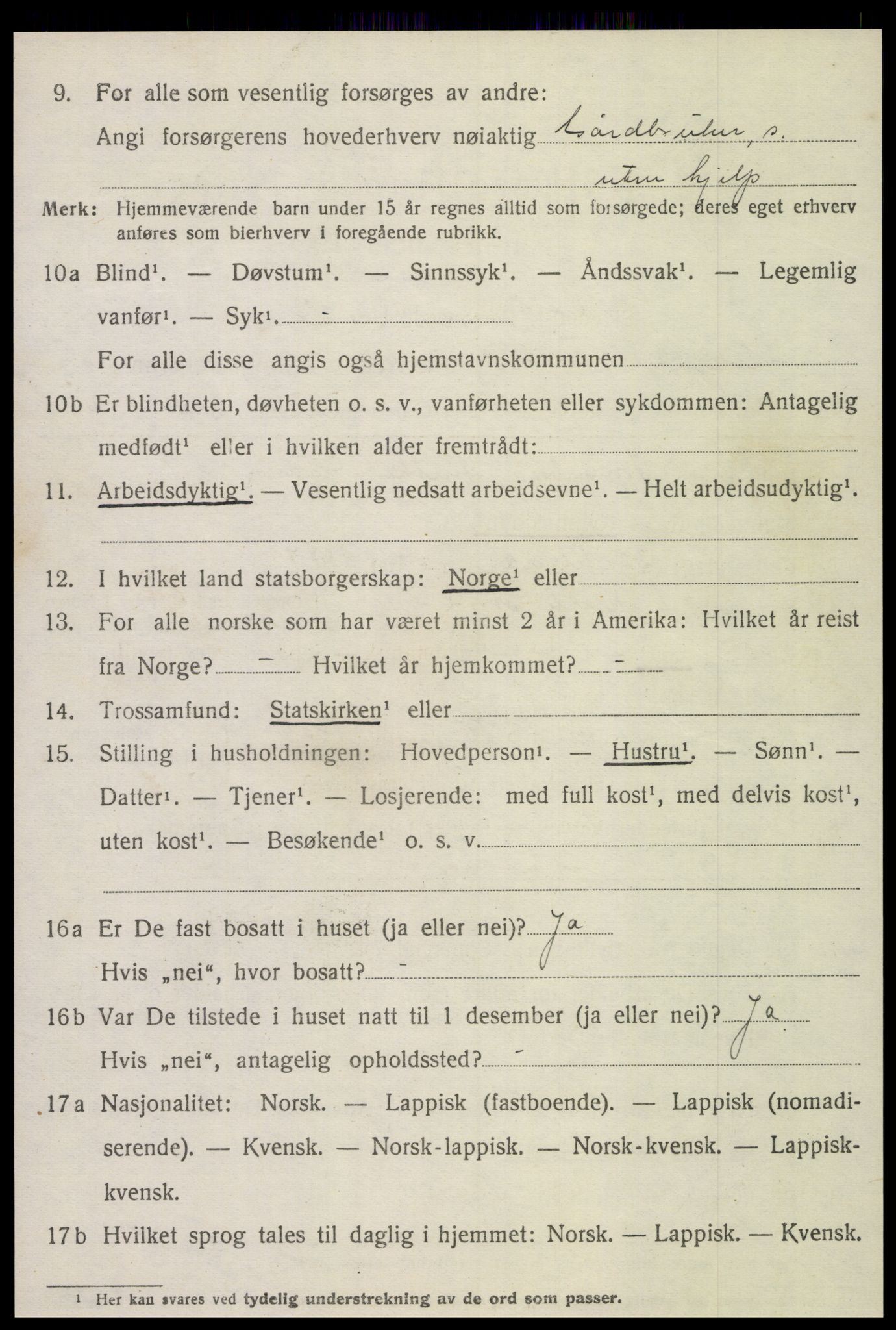 SAT, 1920 census for Leksvik, 1920, p. 3491