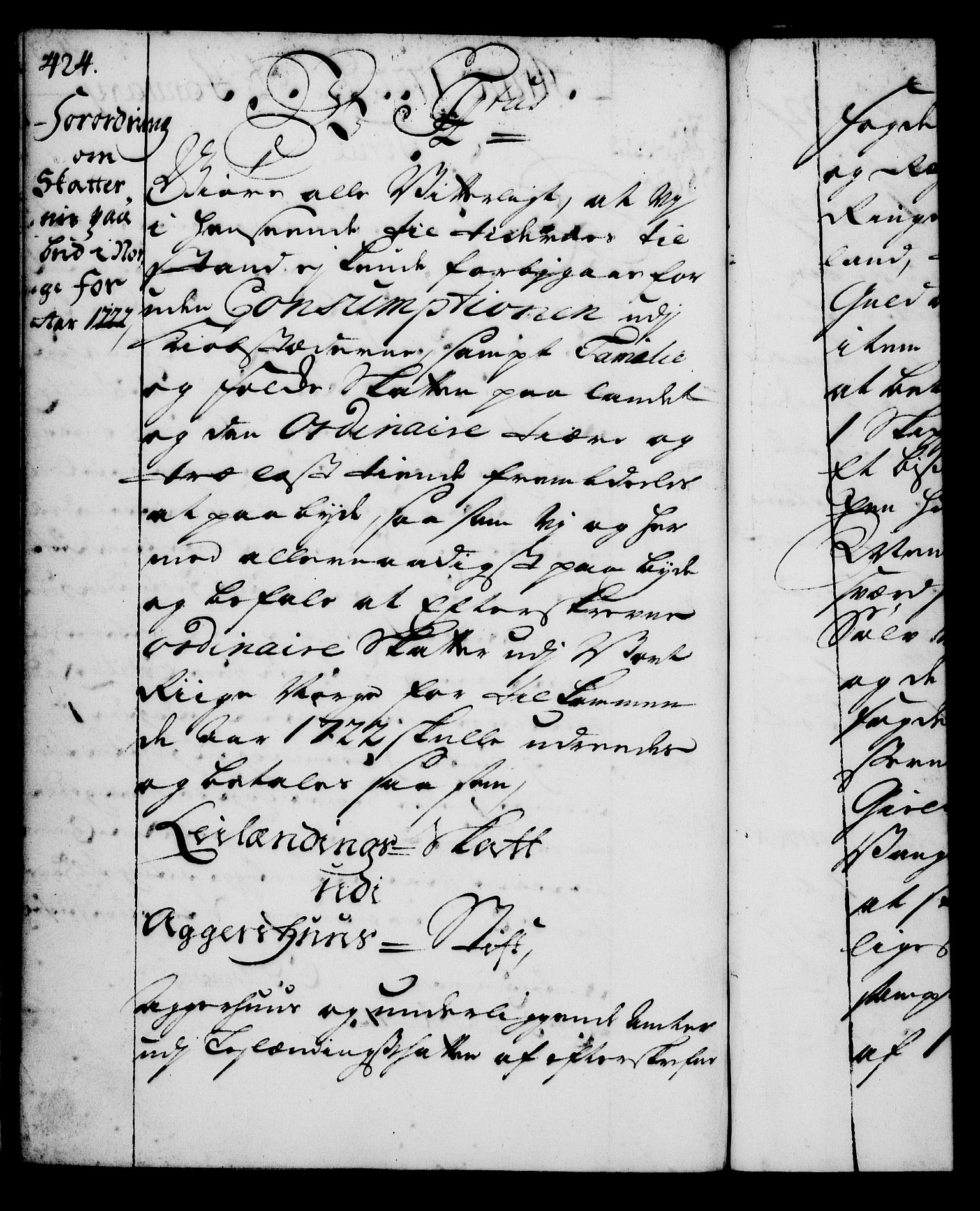 Rentekammeret, Kammerkanselliet, RA/EA-3111/G/Gg/Gga/L0001: Norsk ekspedisjonsprotokoll med register (merket RK 53.1), 1720-1723, p. 424