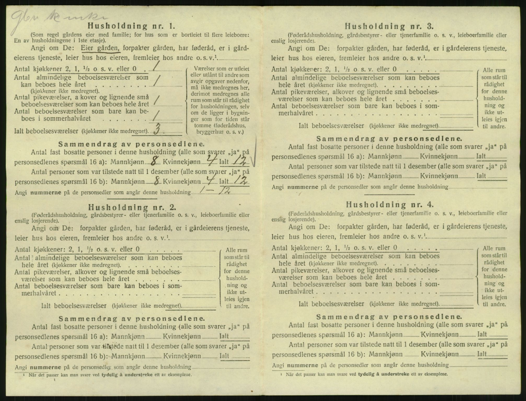 SAT, 1920 census for Bø, 1920, p. 1521