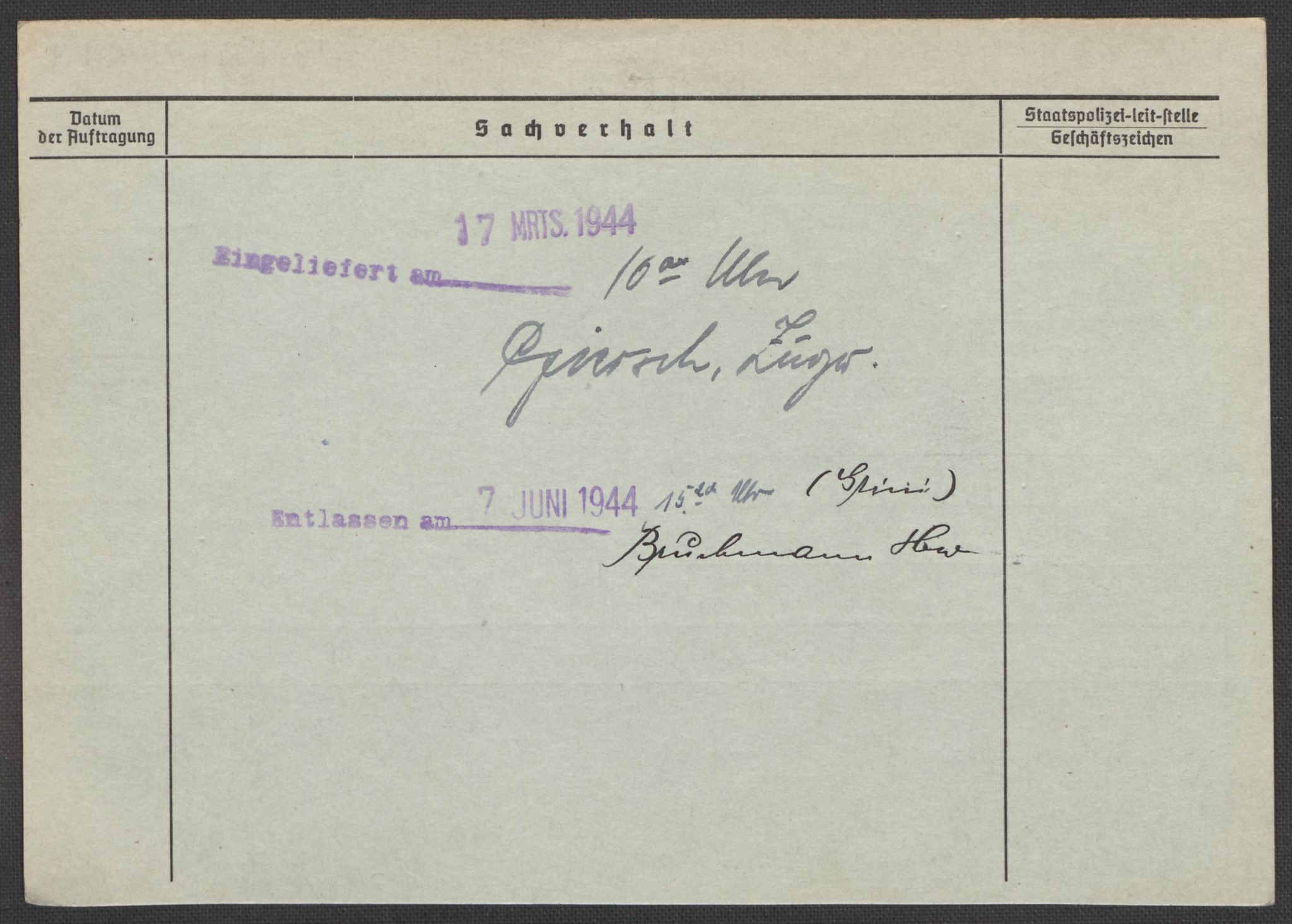 Befehlshaber der Sicherheitspolizei und des SD, AV/RA-RAFA-5969/E/Ea/Eaa/L0004: Register over norske fanger i Møllergata 19: Hal-Hæ, 1940-1945, p. 594