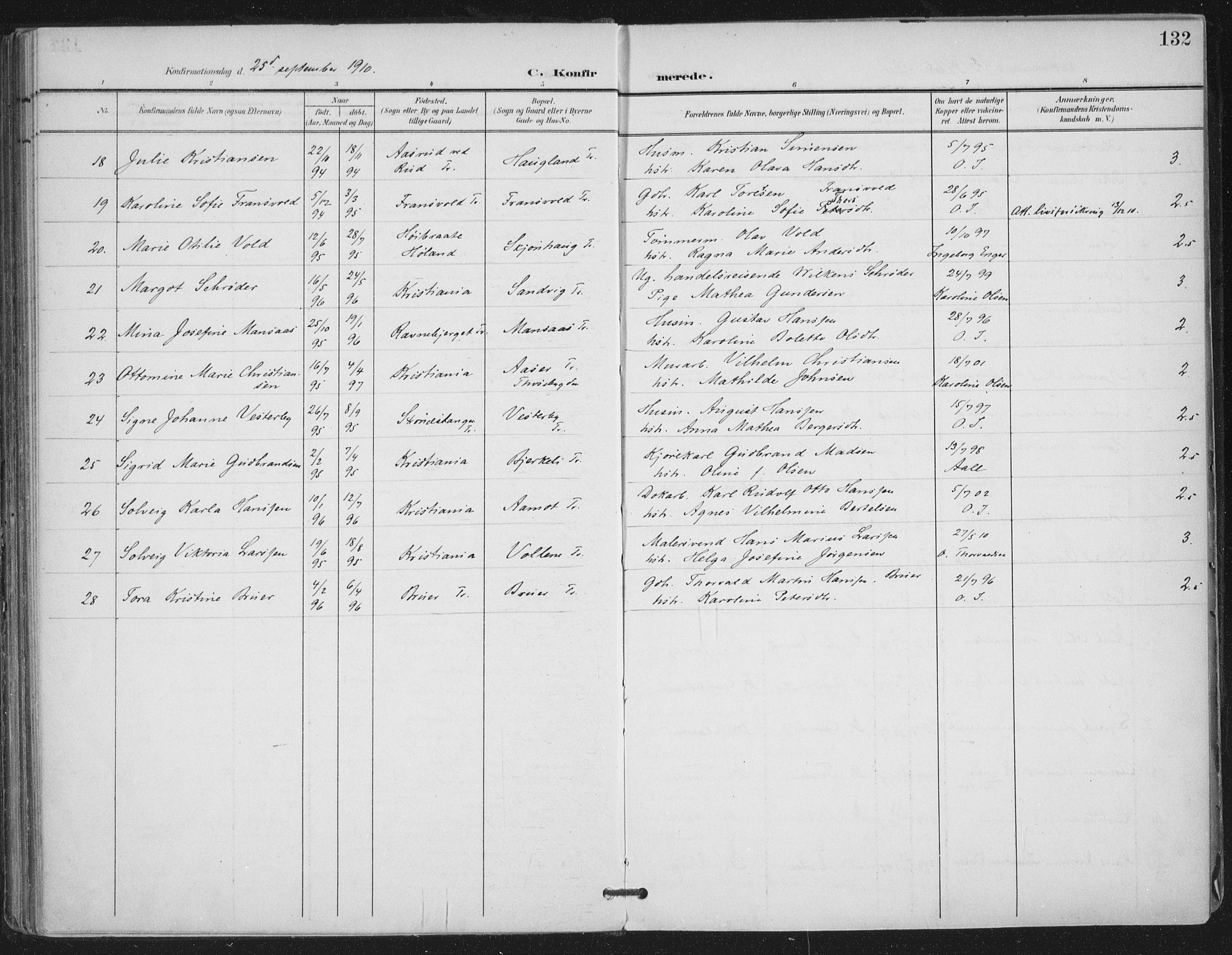 Trøgstad prestekontor Kirkebøker, SAO/A-10925/F/Fa/L0011: Parish register (official) no. I 11, 1899-1919, p. 132
