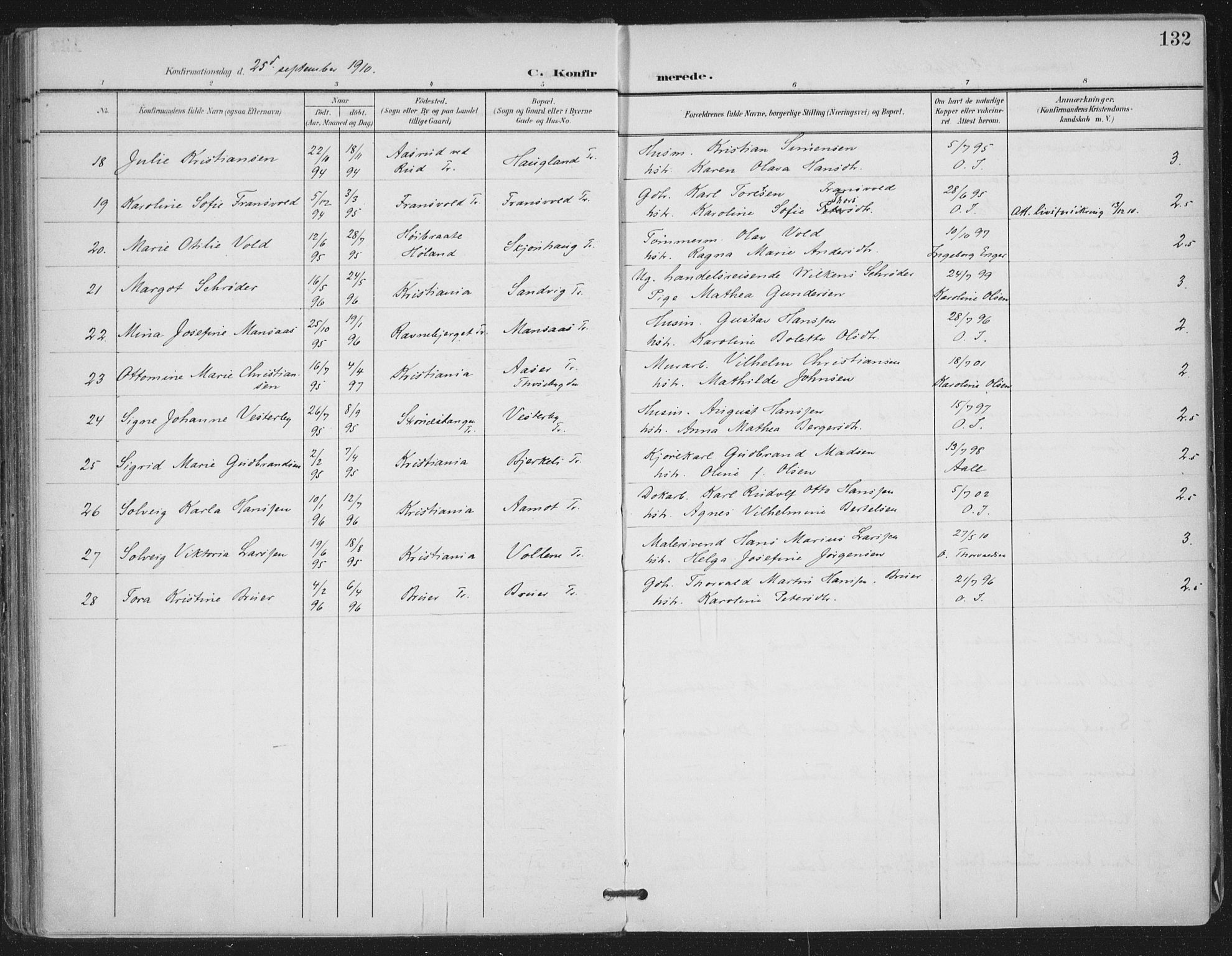 Trøgstad prestekontor Kirkebøker, AV/SAO-A-10925/F/Fa/L0011: Parish register (official) no. I 11, 1899-1919, p. 132