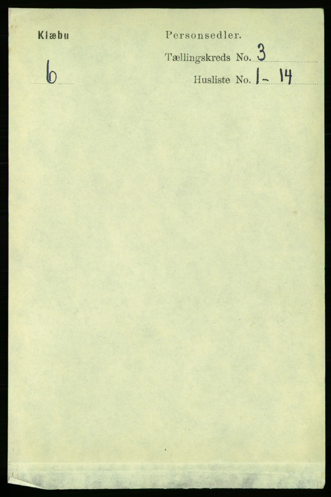 RA, 1891 census for 1662 Klæbu, 1891, p. 381
