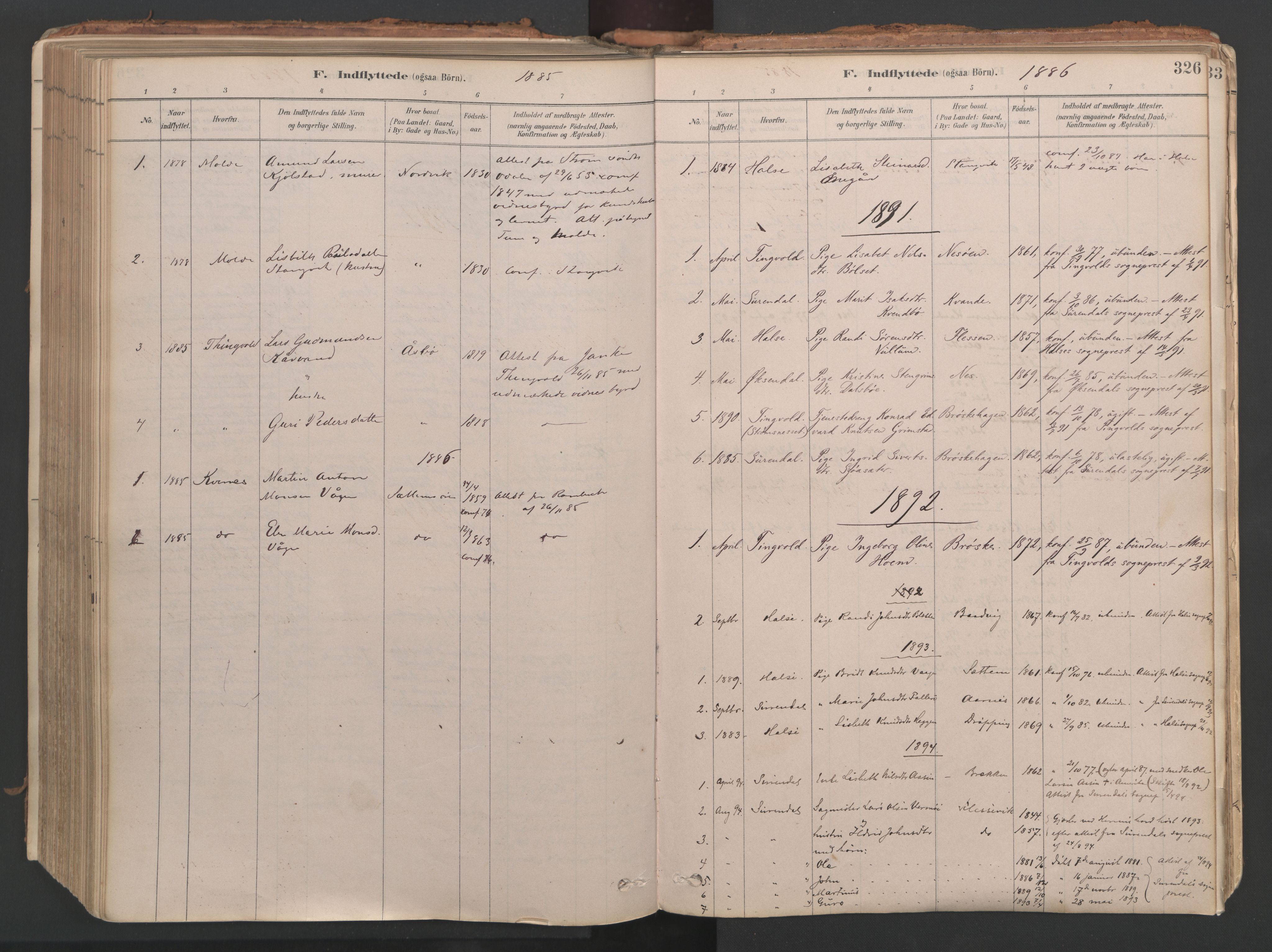 Ministerialprotokoller, klokkerbøker og fødselsregistre - Møre og Romsdal, AV/SAT-A-1454/592/L1029: Parish register (official) no. 592A07, 1879-1902, p. 326