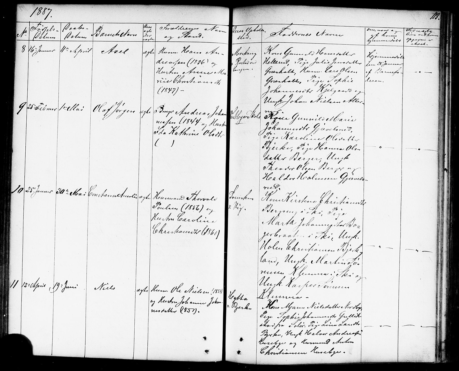 Enebakk prestekontor Kirkebøker, SAO/A-10171c/G/Gb/L0001: Parish register (copy) no. II 1, 1859-1890, p. 113