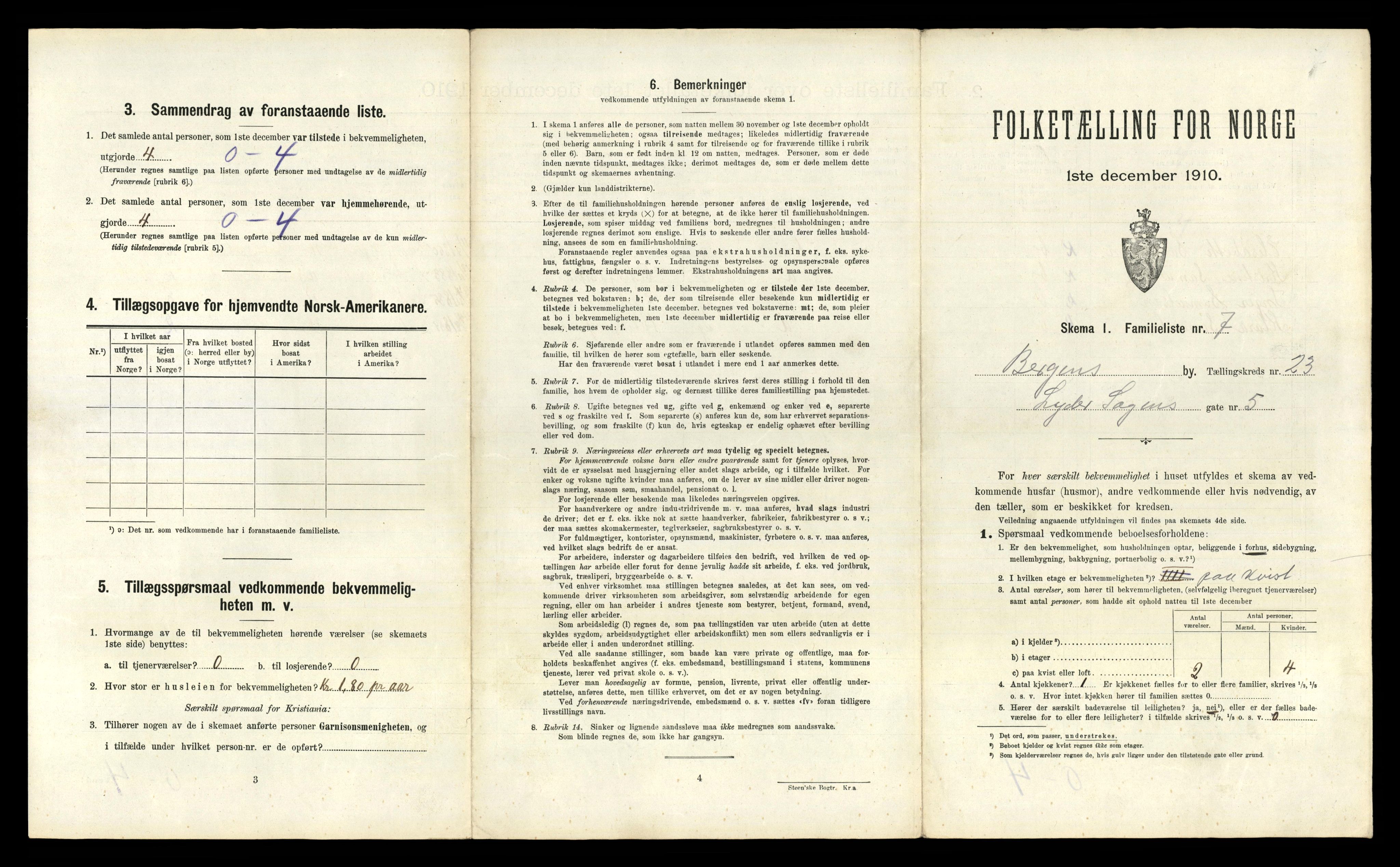 RA, 1910 census for Bergen, 1910, p. 7429