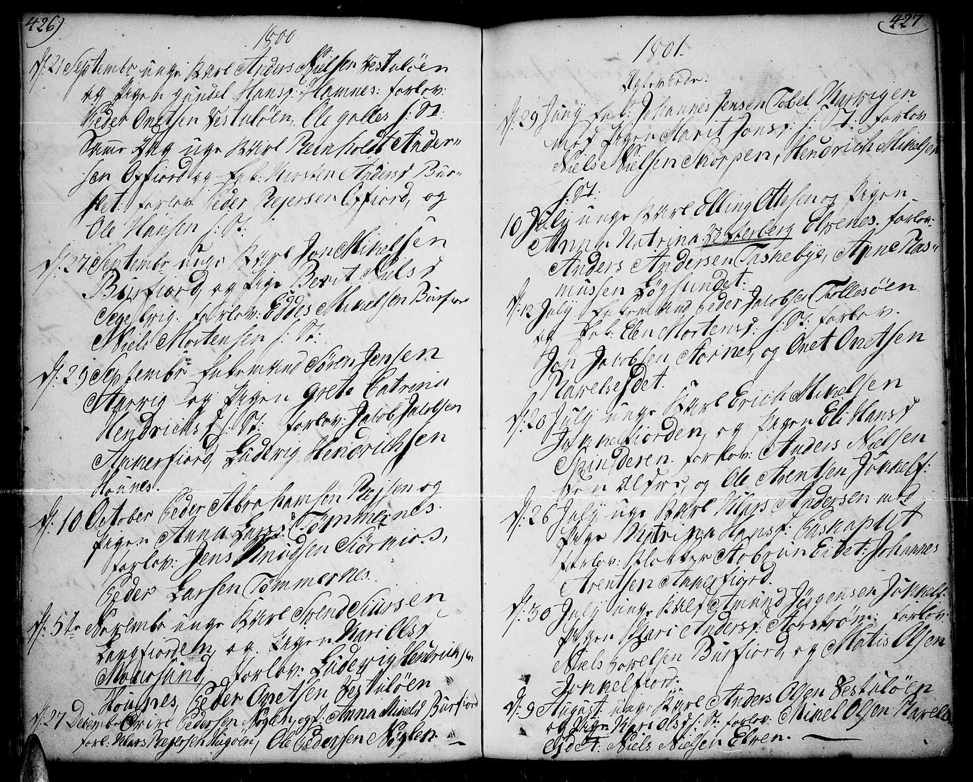 Skjervøy sokneprestkontor, SATØ/S-1300/H/Ha/Haa/L0002kirke: Parish register (official) no. 2, 1781-1817, p. 426-427