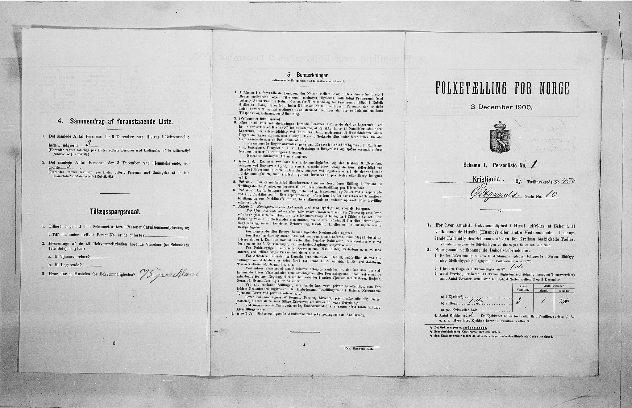 SAO, 1900 census for Kristiania, 1900, p. 115490