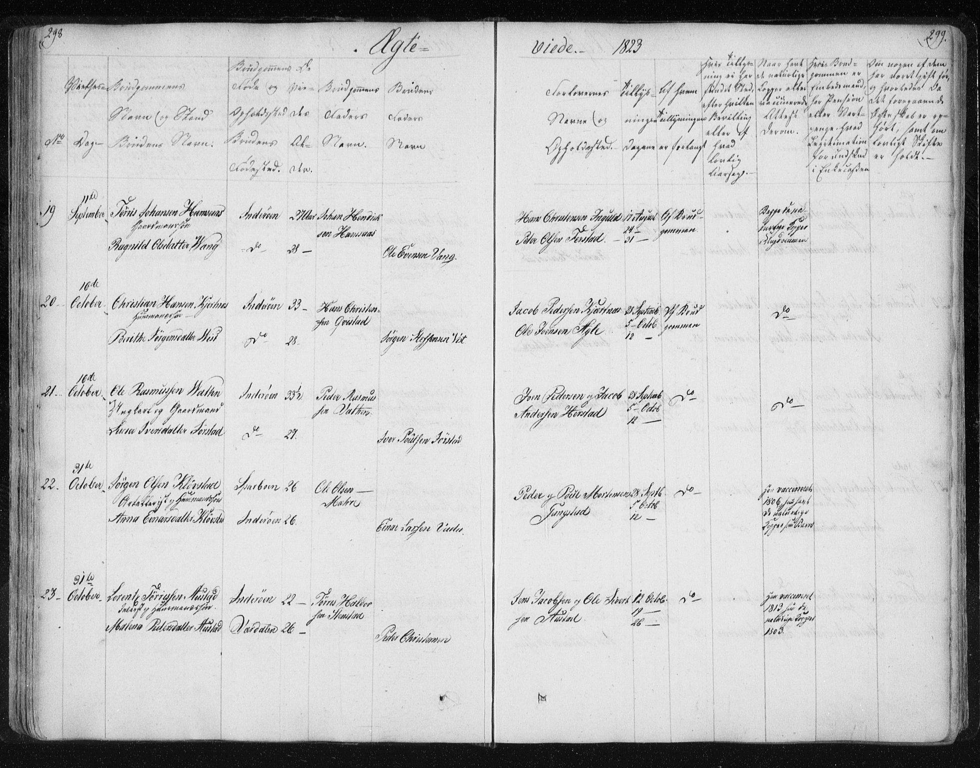 Ministerialprotokoller, klokkerbøker og fødselsregistre - Nord-Trøndelag, AV/SAT-A-1458/730/L0276: Parish register (official) no. 730A05, 1822-1830, p. 298-299