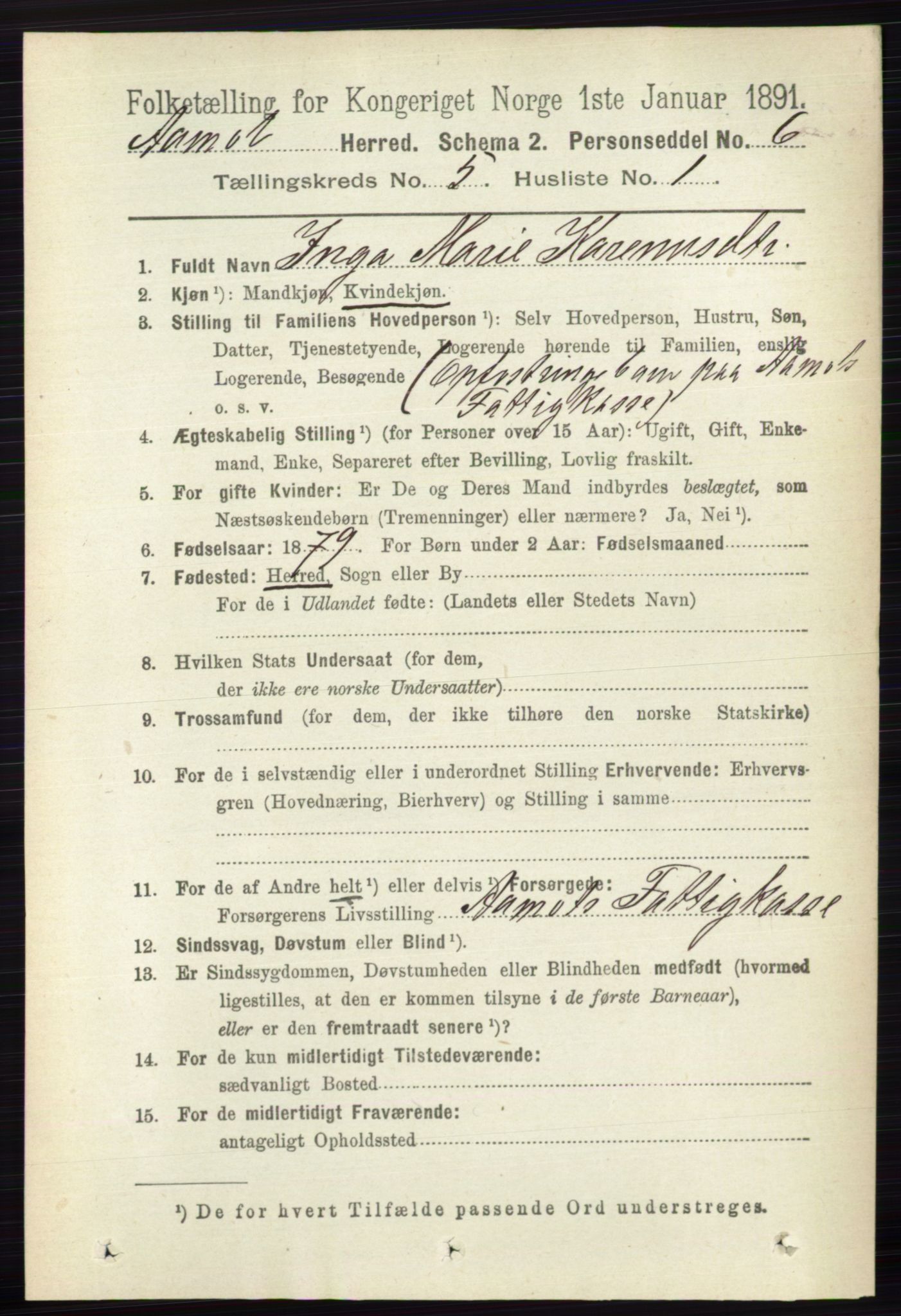 RA, 1891 census for 0429 Åmot, 1891, p. 2329