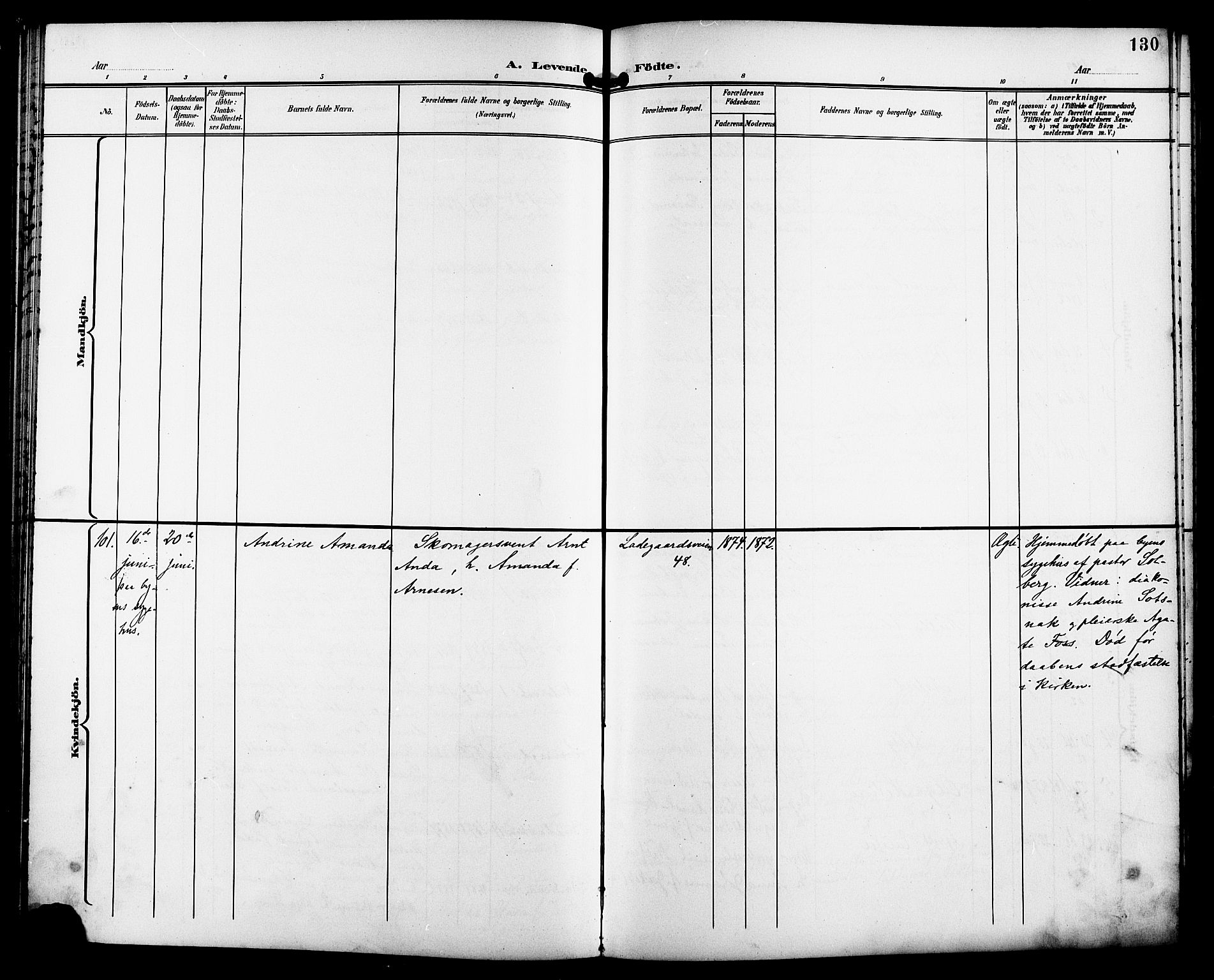 St. Petri sokneprestkontor, SAST/A-101813/001/30/30BB/L0008: Parish register (copy) no. B 8, 1897-1905, p. 130