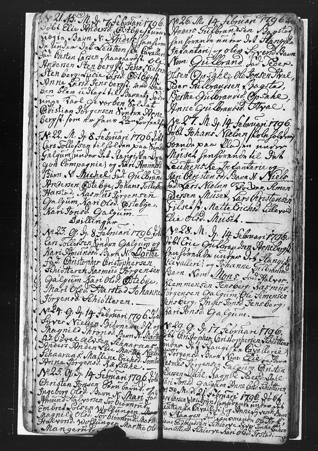 Romedal prestekontor, SAH/PREST-004/L/L0002: Parish register (copy) no. 2, 1795-1800, p. 14-15
