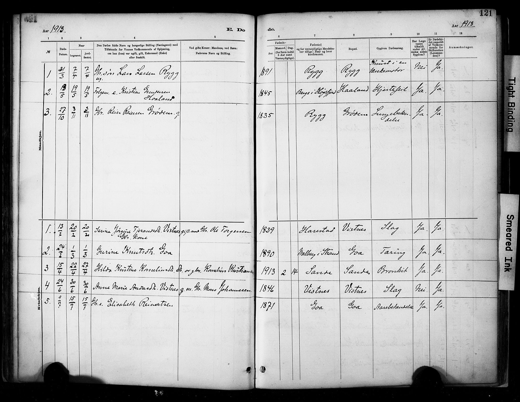 Hetland sokneprestkontor, AV/SAST-A-101826/30/30BA/L0009: Parish register (official) no. A 9, 1882-1918, p. 121