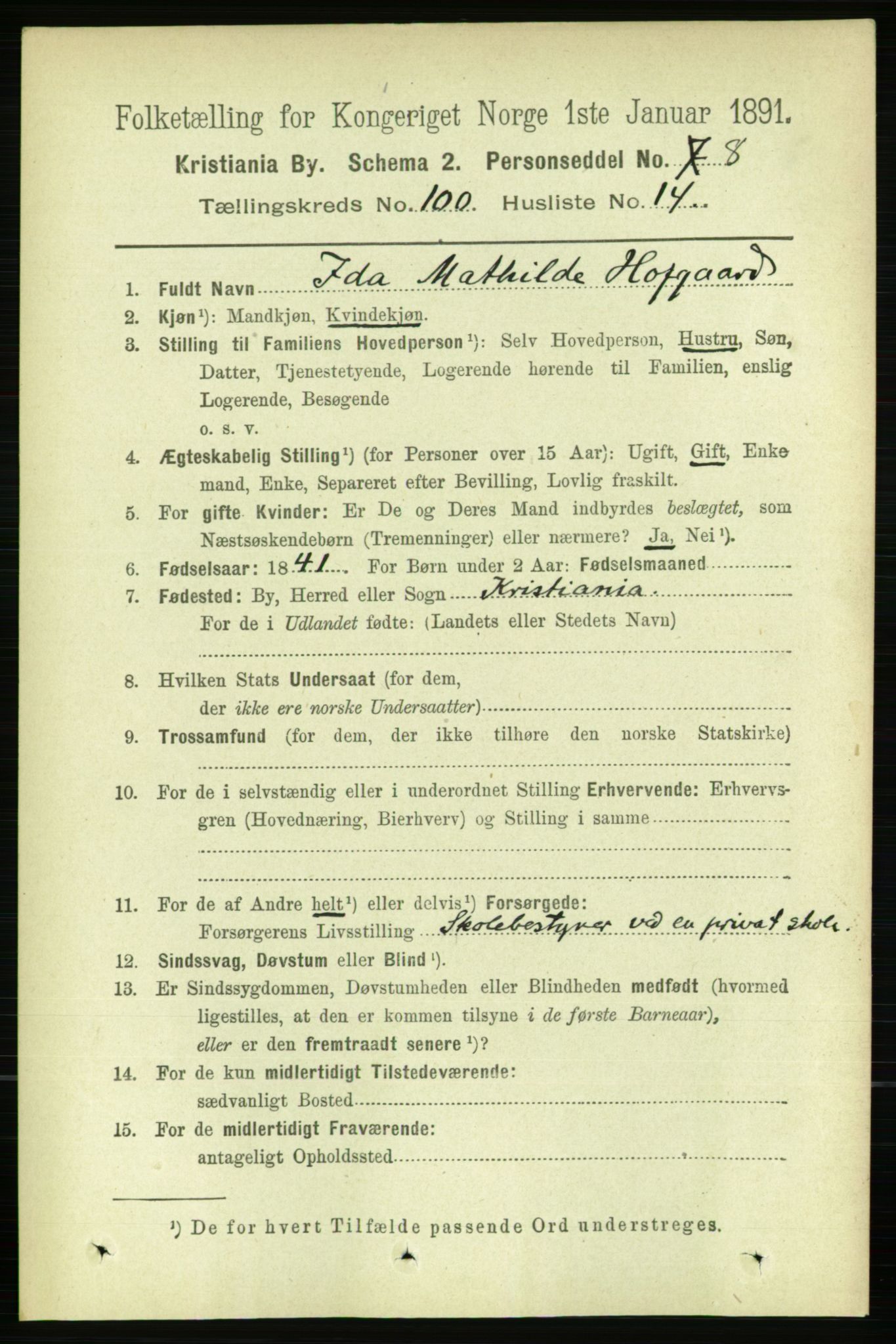 RA, 1891 census for 0301 Kristiania, 1891, p. 49671