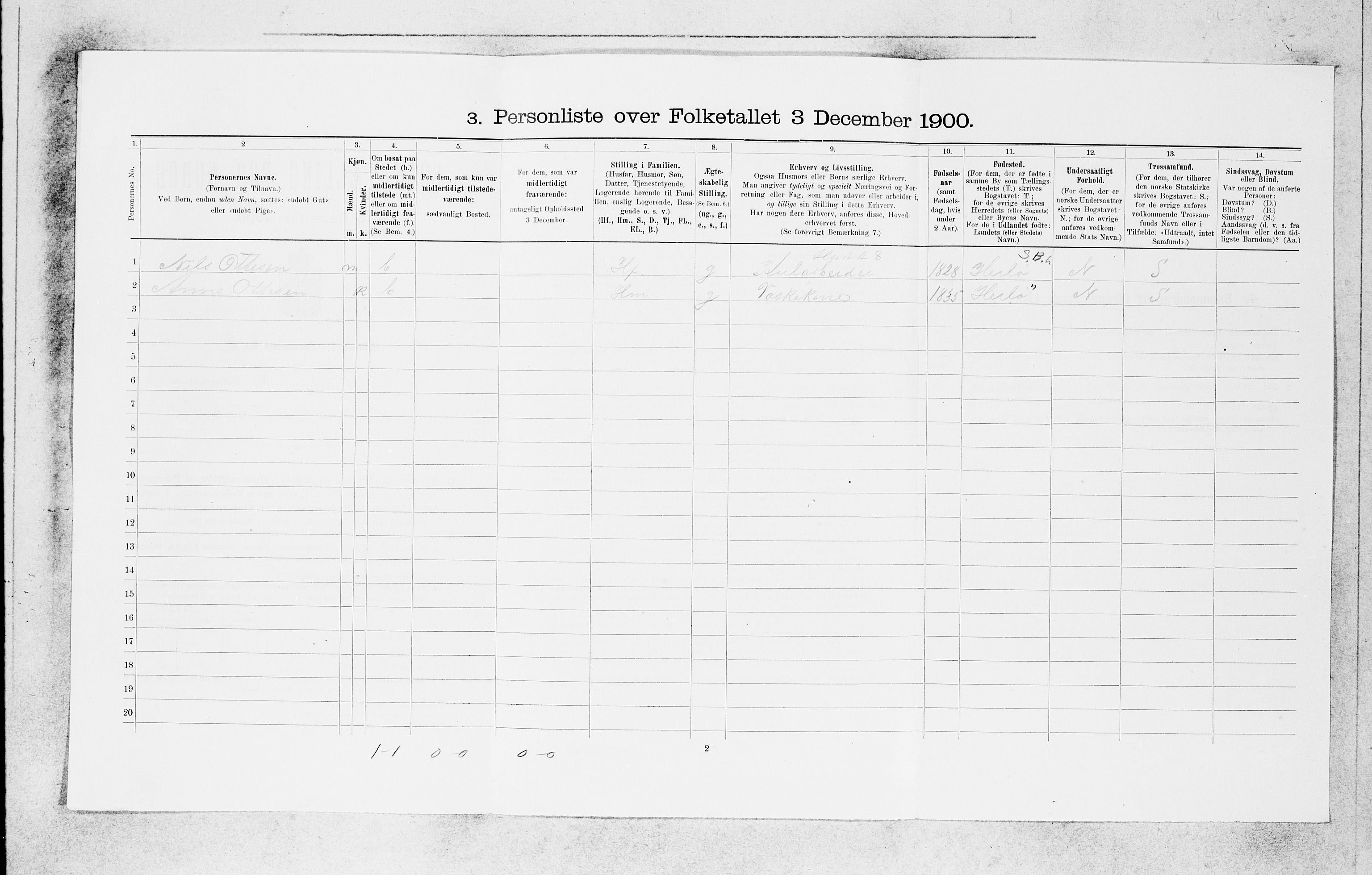 SAB, 1900 census for Bergen, 1900, p. 2942