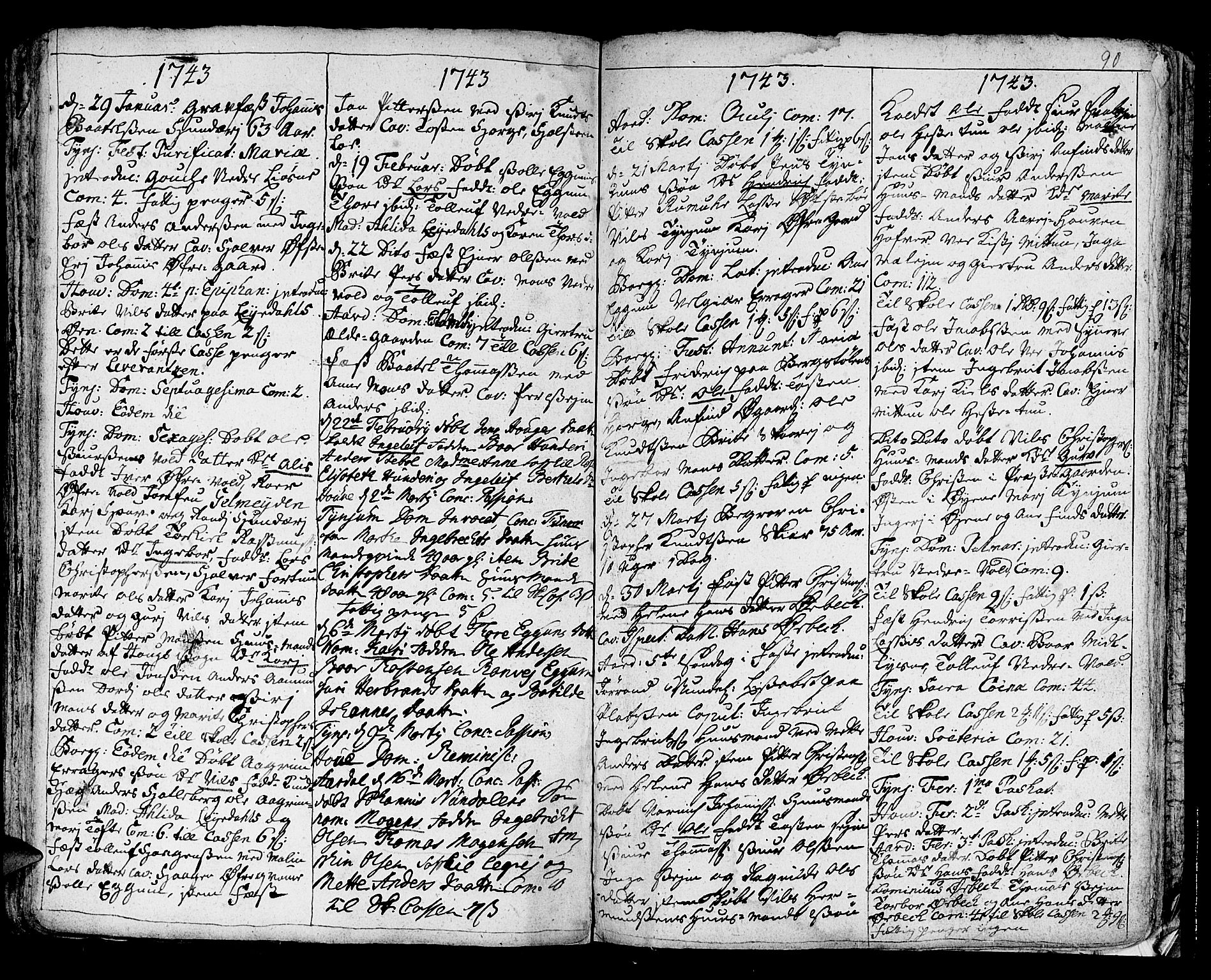 Lærdal sokneprestembete, SAB/A-81201: Parish register (official) no. A 1, 1711-1752, p. 90