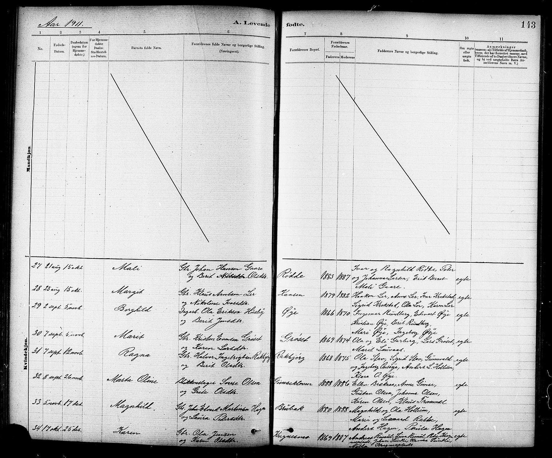 Ministerialprotokoller, klokkerbøker og fødselsregistre - Sør-Trøndelag, SAT/A-1456/691/L1094: Parish register (copy) no. 691C05, 1879-1911, p. 143