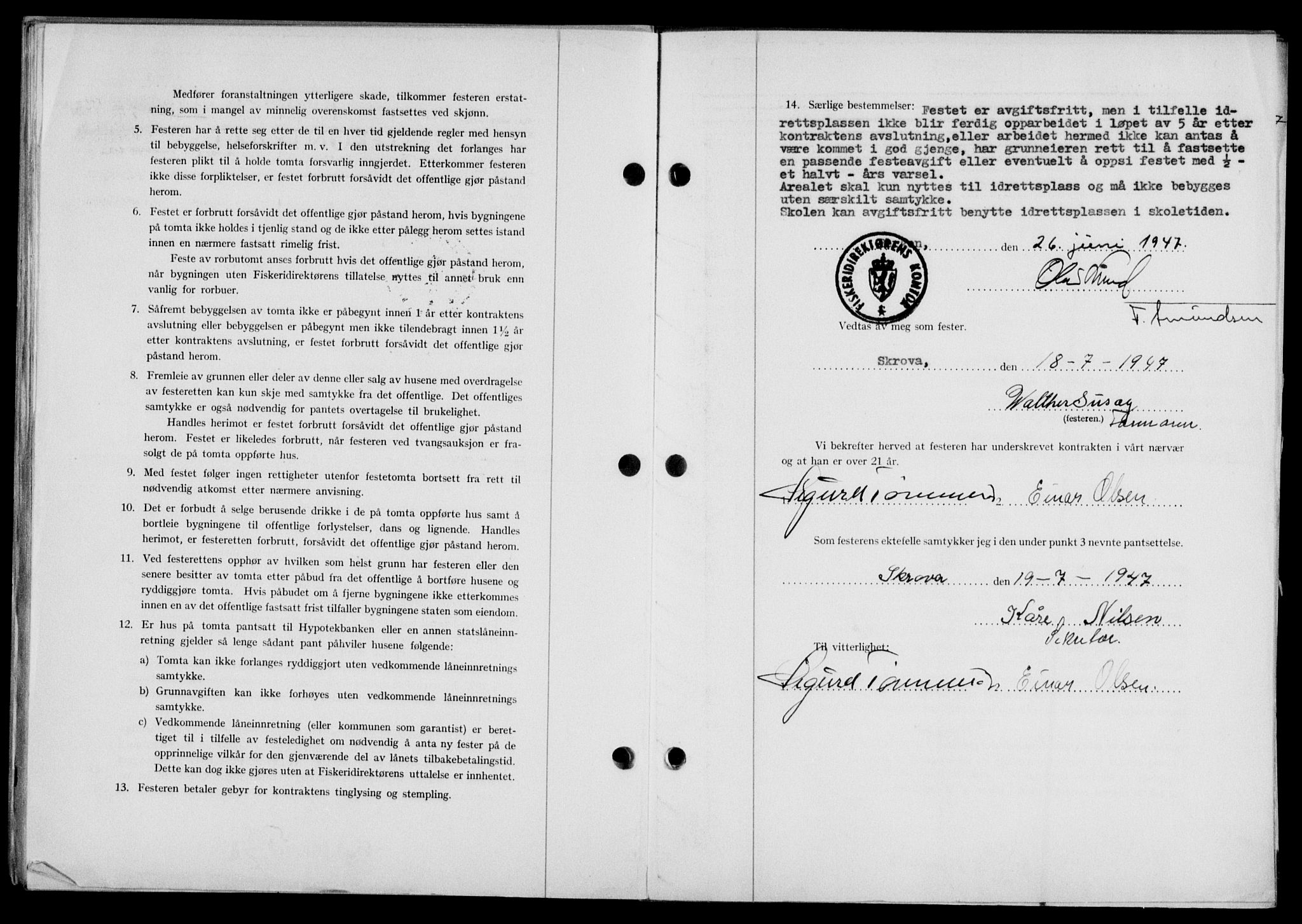 Lofoten sorenskriveri, SAT/A-0017/1/2/2C/L0016a: Mortgage book no. 16a, 1947-1947, Diary no: : 1156/1947