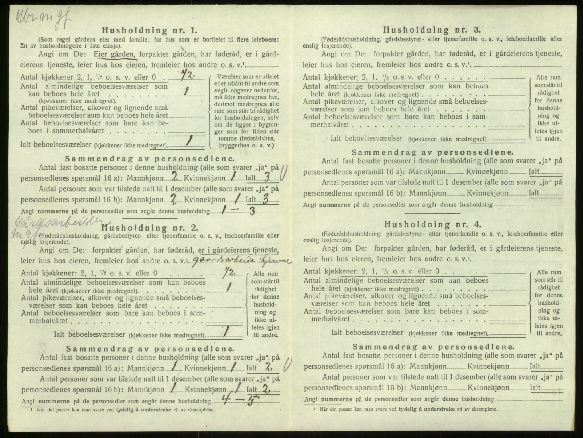 SAB, 1920 census for Austrheim, 1920, p. 432