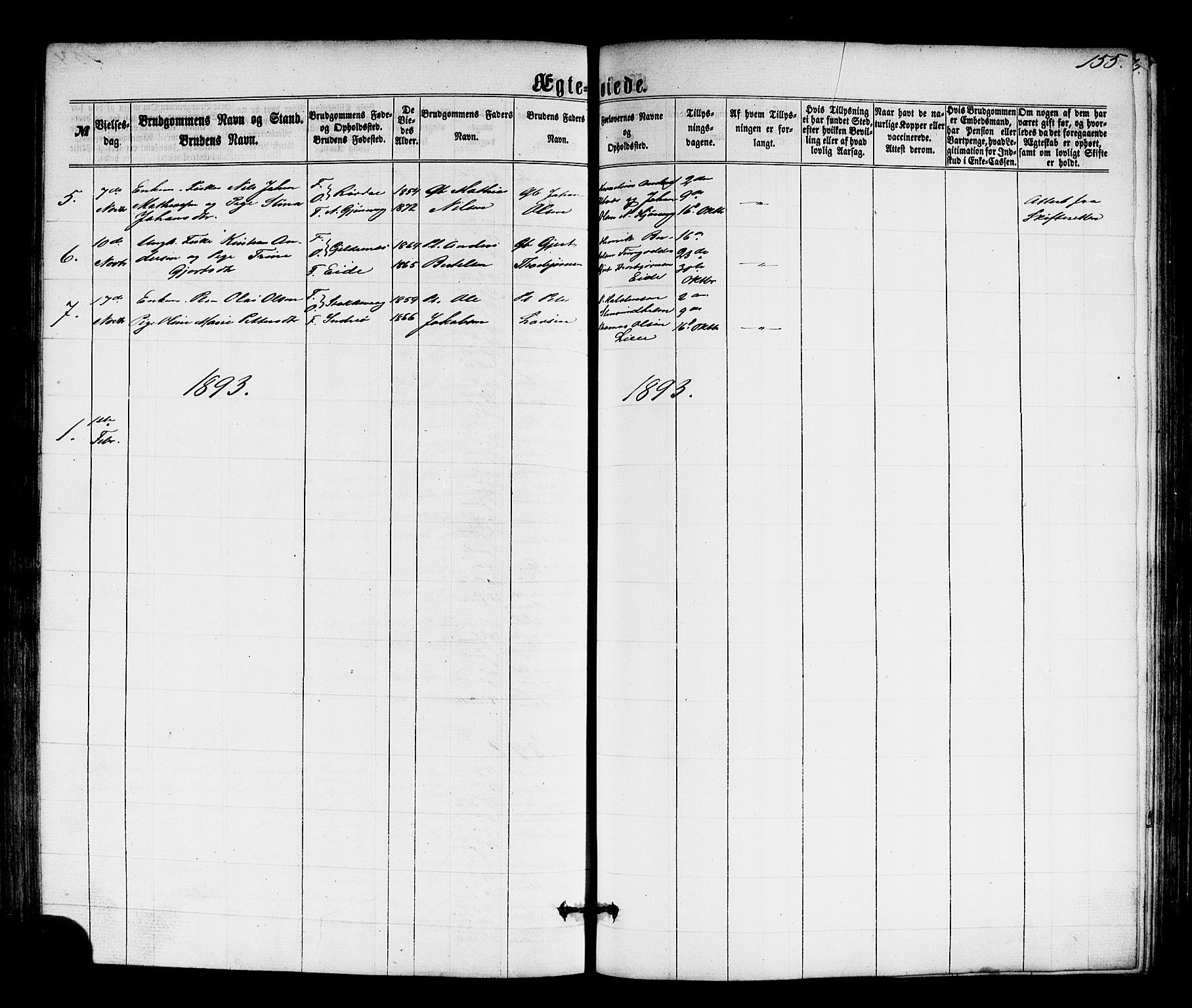 Solund sokneprestembete, AV/SAB-A-81401: Parish register (copy) no. A 1, 1860-1893, p. 155