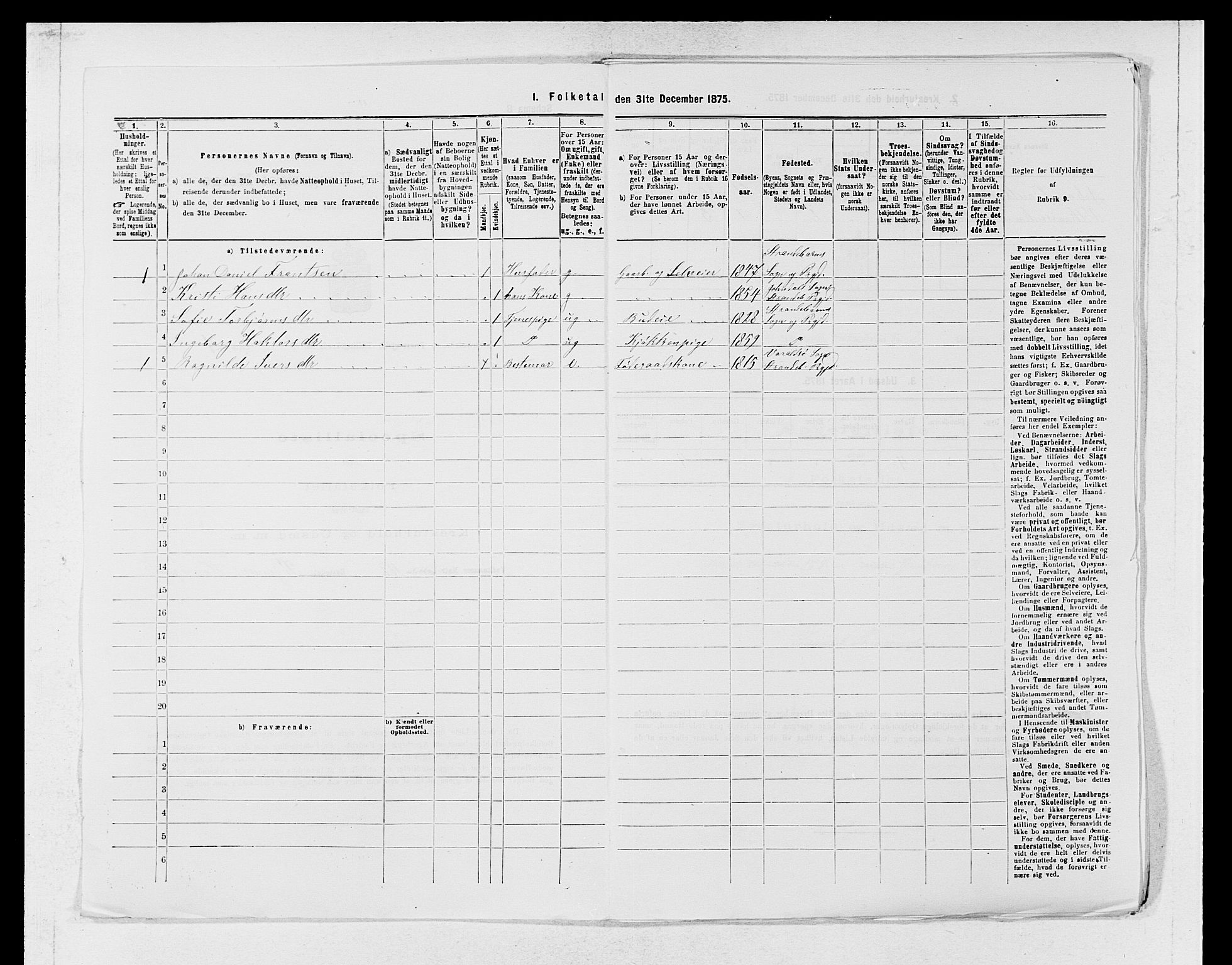 SAB, 1875 census for 1226P Strandebarm, 1875, p. 178