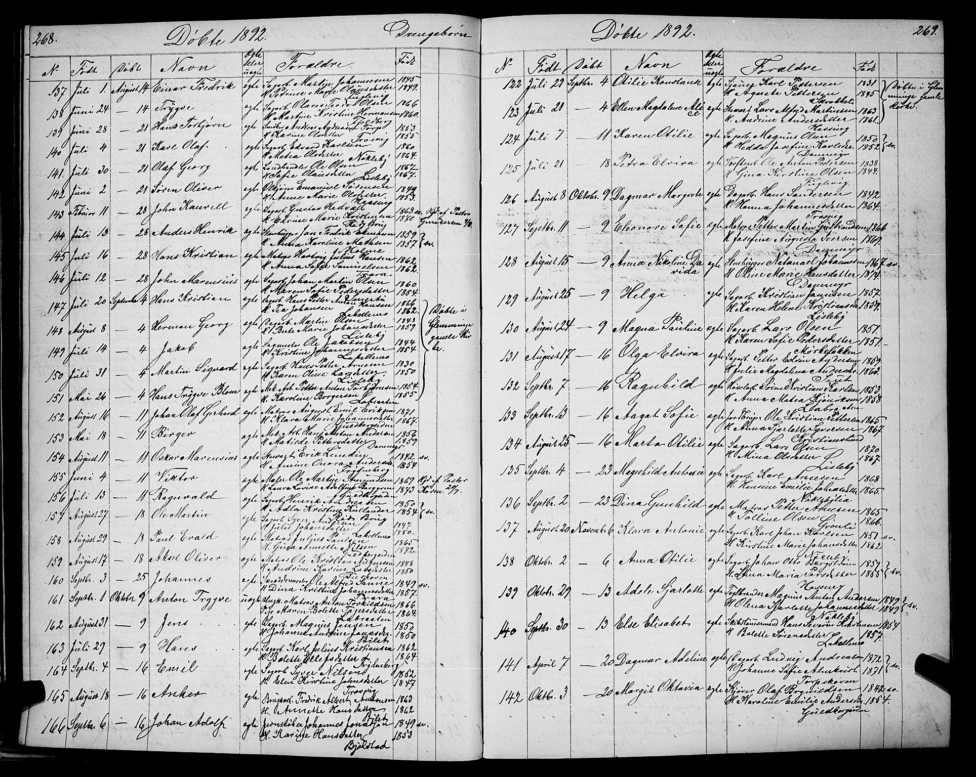 Glemmen prestekontor Kirkebøker, AV/SAO-A-10908/G/Ga/L0005: Parish register (copy) no. 5, 1876-1893, p. 268-269