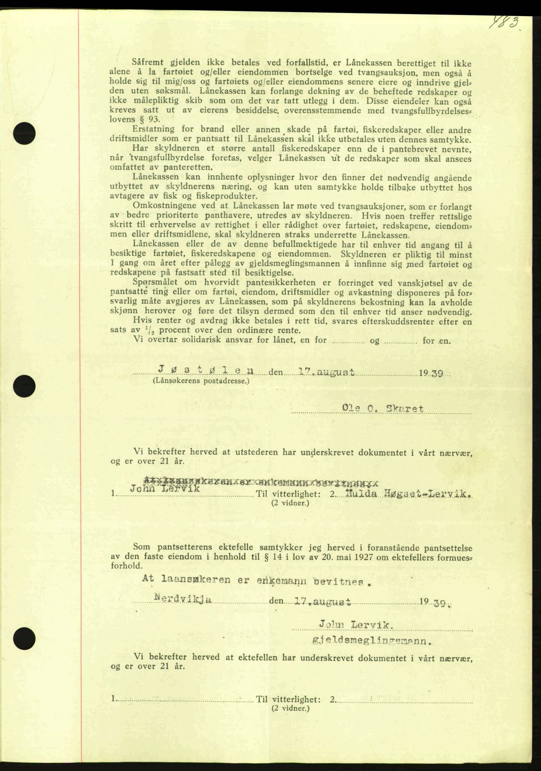 Nordmøre sorenskriveri, AV/SAT-A-4132/1/2/2Ca: Mortgage book no. B86, 1939-1940, Diary no: : 3562/1939