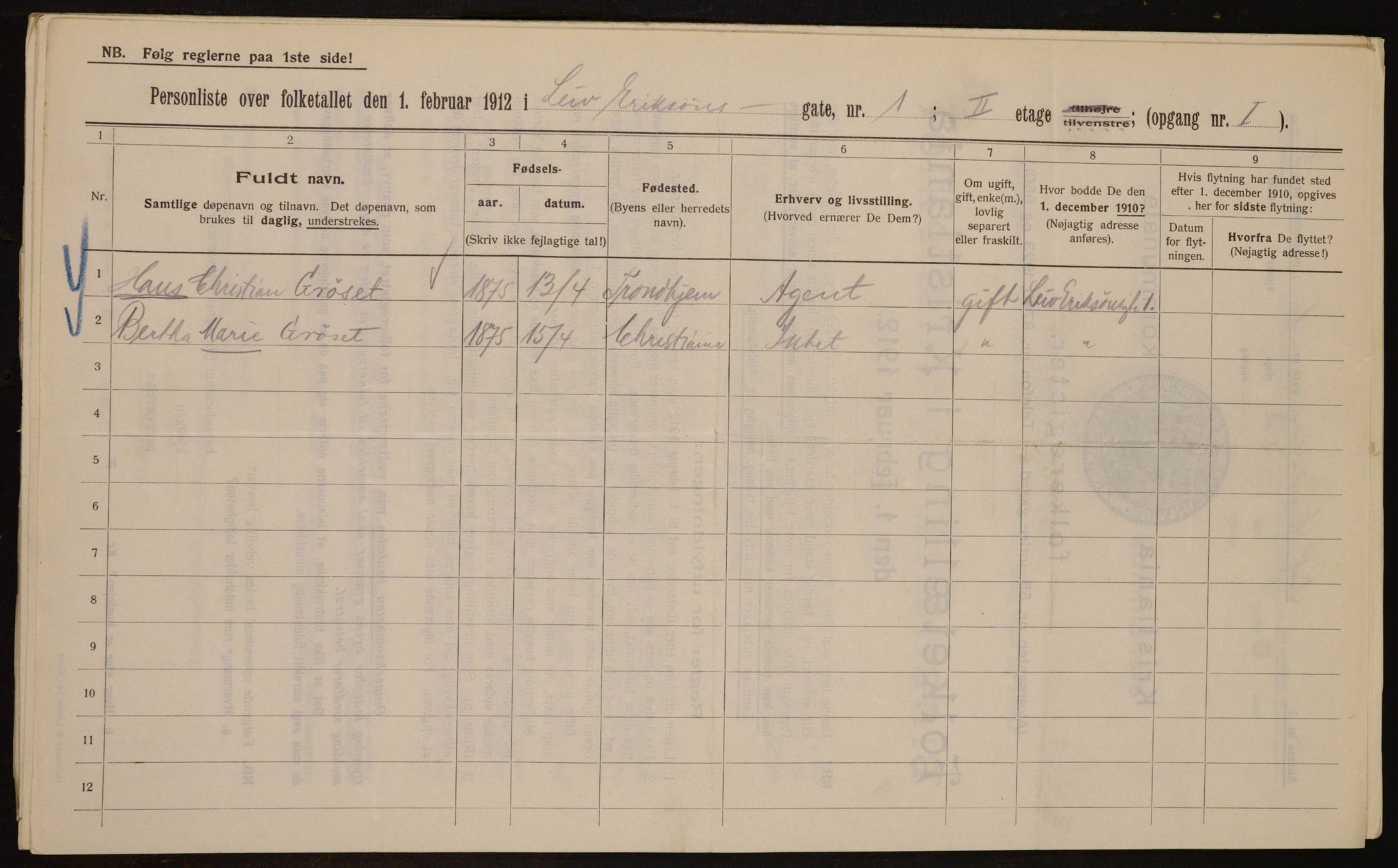 OBA, Municipal Census 1912 for Kristiania, 1912, p. 57771