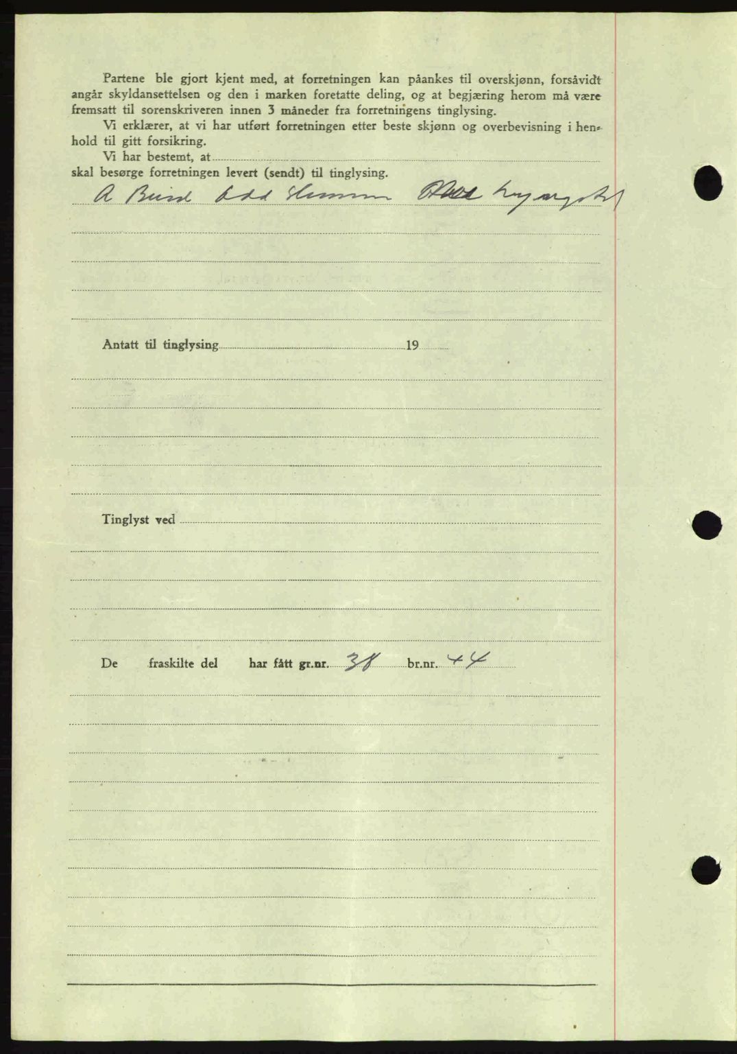 Romsdal sorenskriveri, SAT/A-4149/1/2/2C: Mortgage book no. A16, 1944-1944, Diary no: : 991/1944