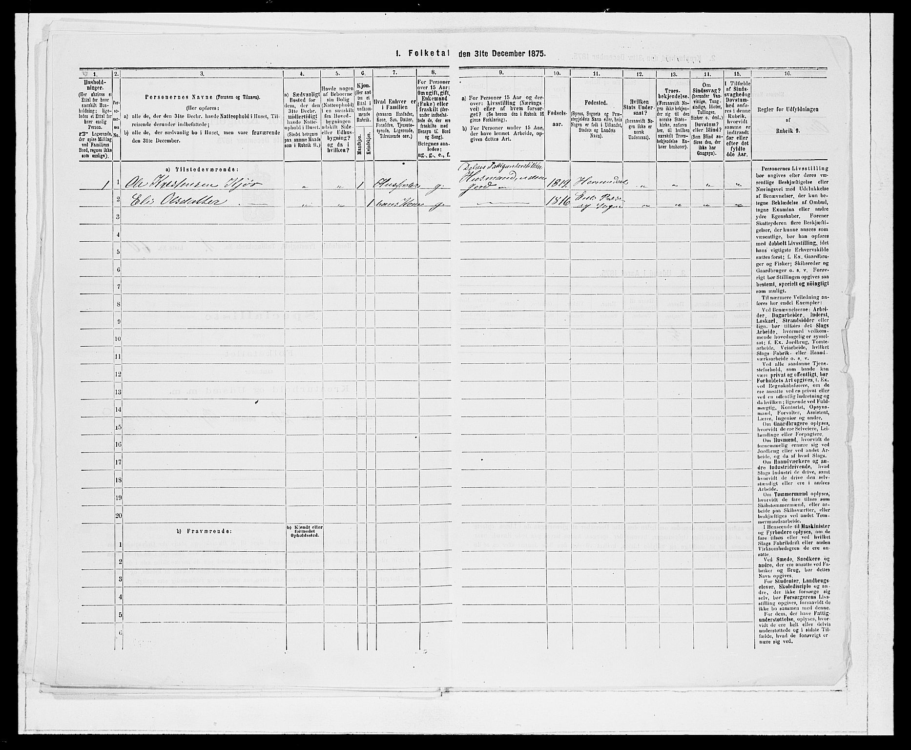 SAB, 1875 Census for 1444P Hornindal, 1875, p. 134