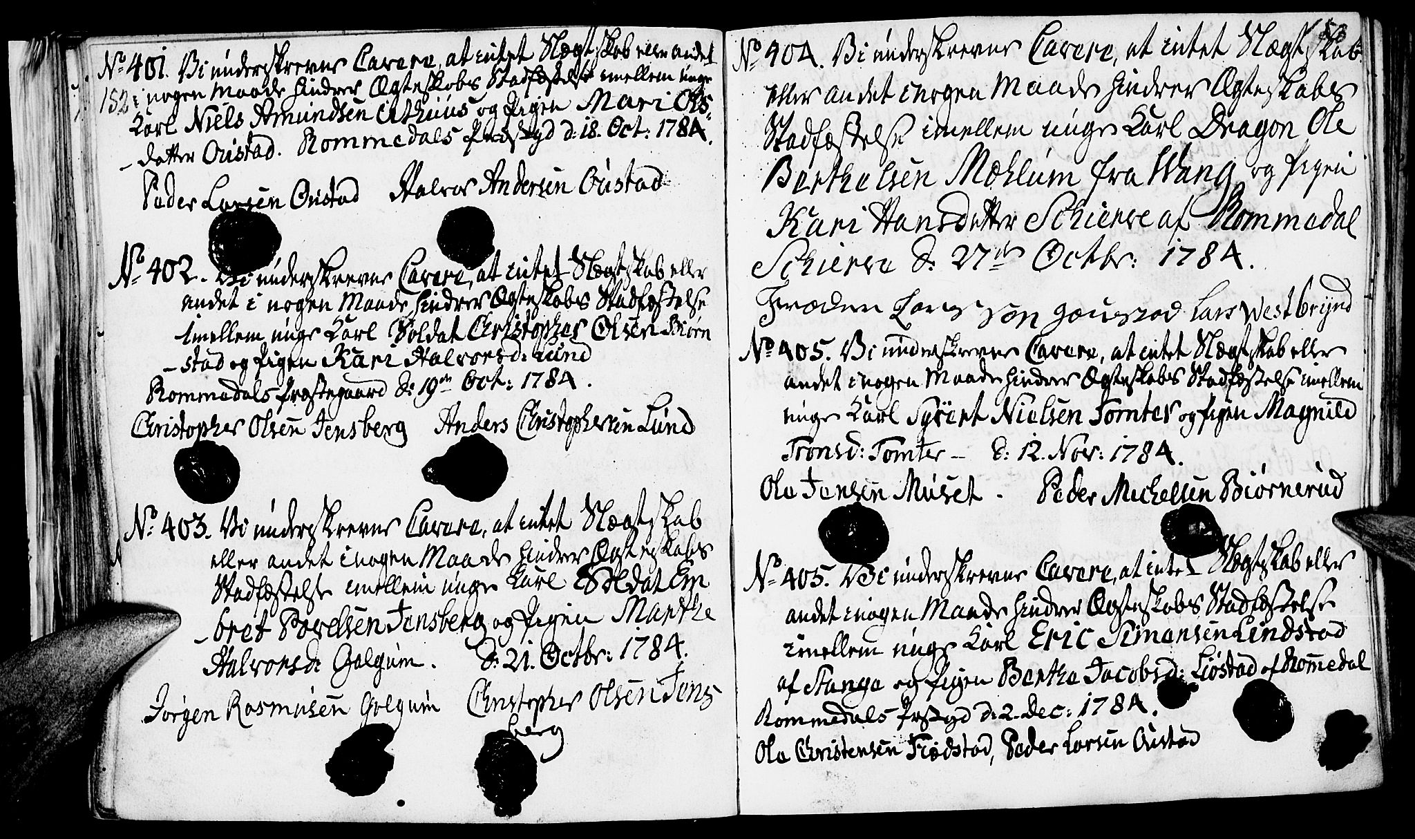 Romedal prestekontor, AV/SAH-PREST-004/I/L0001: Best man's statements no. 1, 1762-1802, p. 152-153
