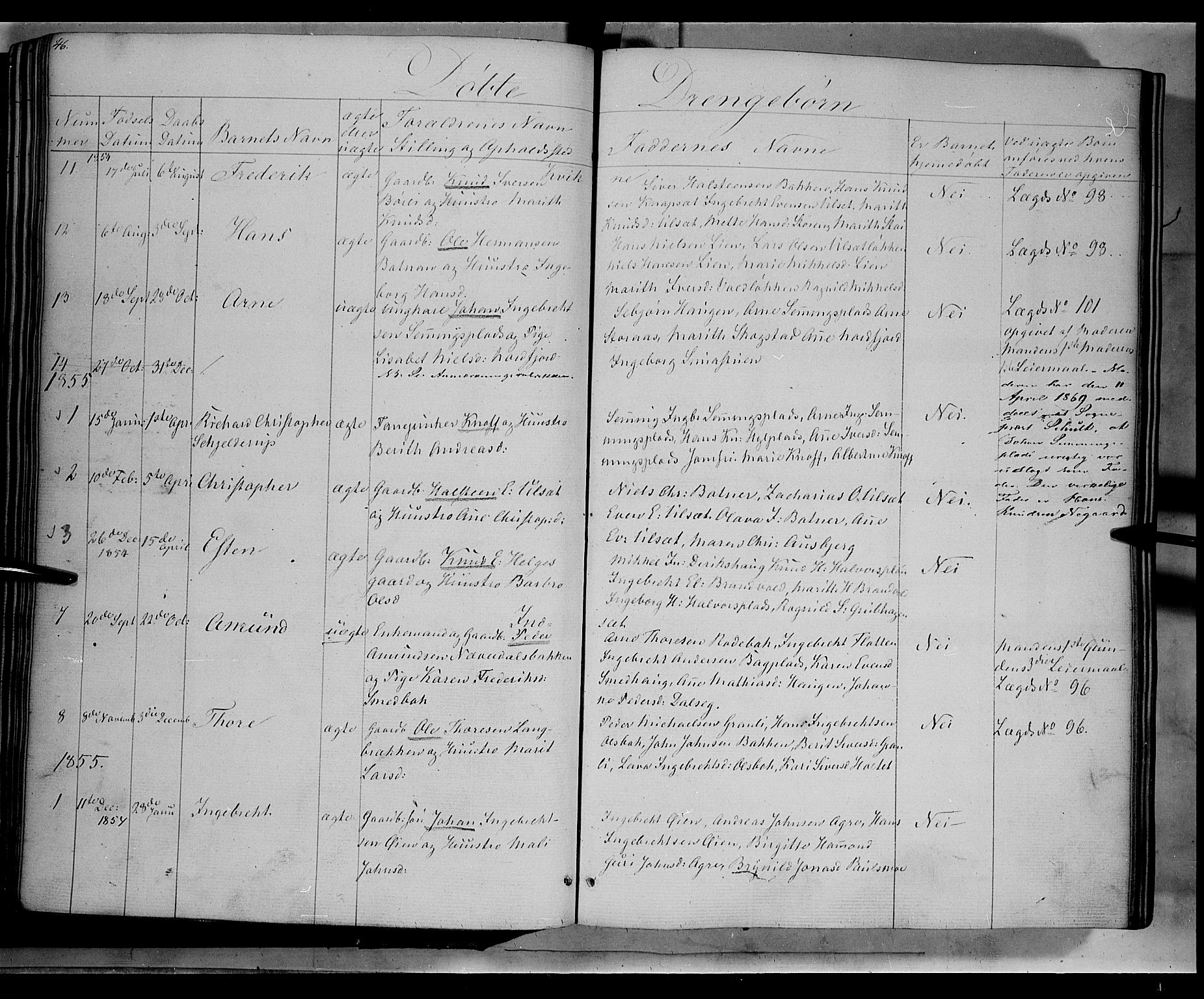 Kvikne prestekontor, SAH/PREST-064/H/Ha/Haa/L0005: Parish register (official) no. 5, 1841-1862, p. 46