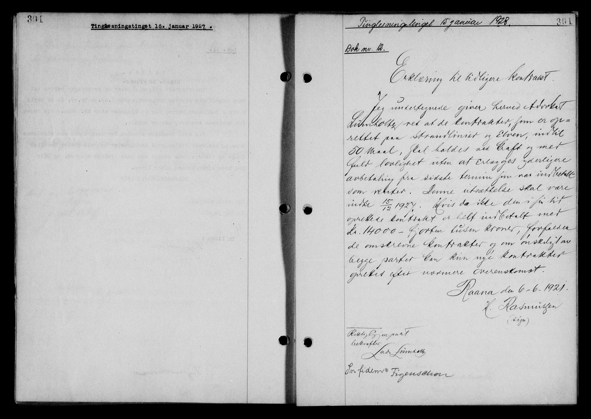 Steigen og Ofoten sorenskriveri, AV/SAT-A-0030/1/2/2C/L0014: Mortgage book no. 13 og 15, 1926-1927, Deed date: 15.01.1927