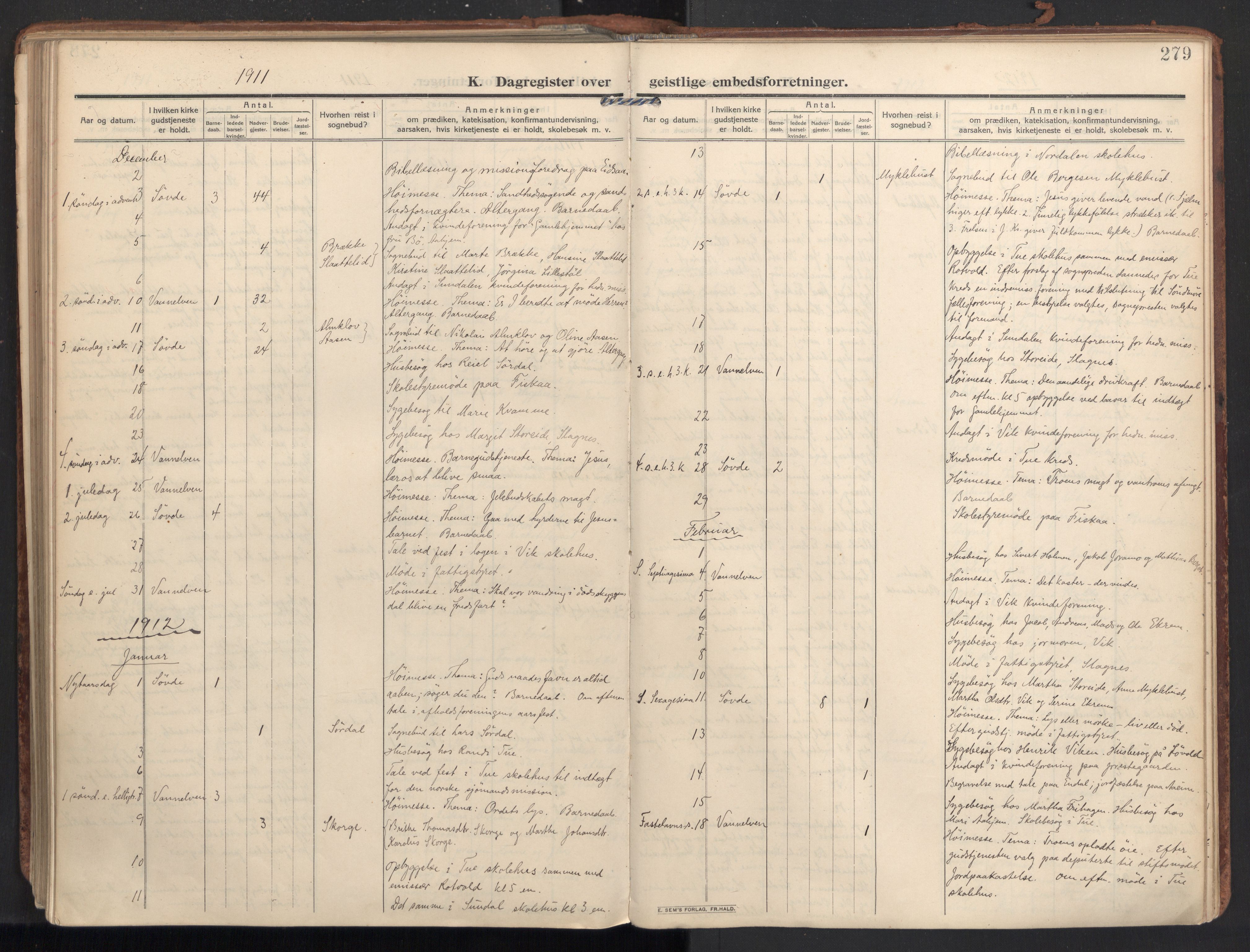 Ministerialprotokoller, klokkerbøker og fødselsregistre - Møre og Romsdal, AV/SAT-A-1454/502/L0026: Parish register (official) no. 502A04, 1909-1933, p. 279