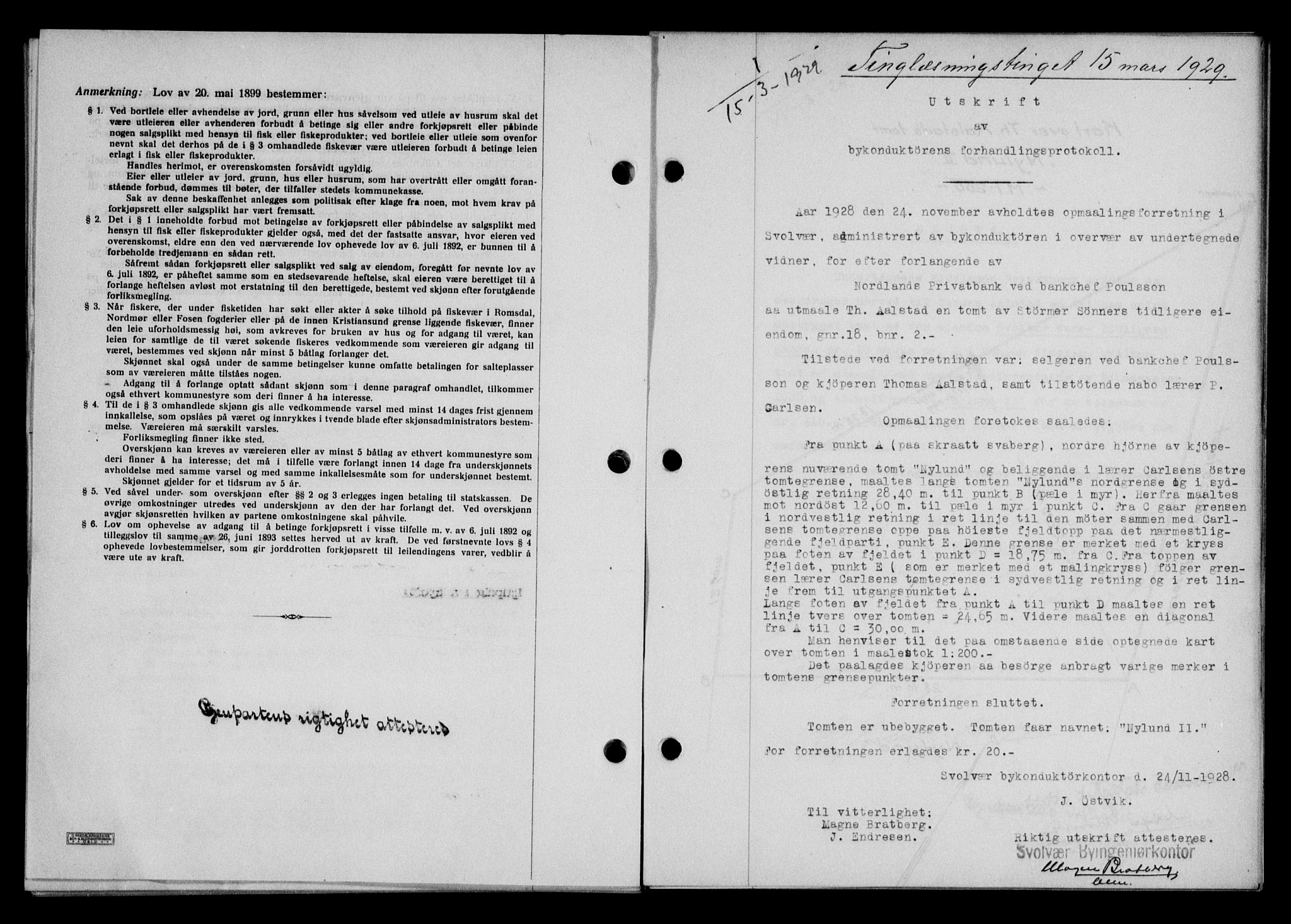 Lofoten sorenskriveri, SAT/A-0017/1/2/2C/L0019b: Mortgage book no. 19b, 1929-1929, Deed date: 15.03.1929