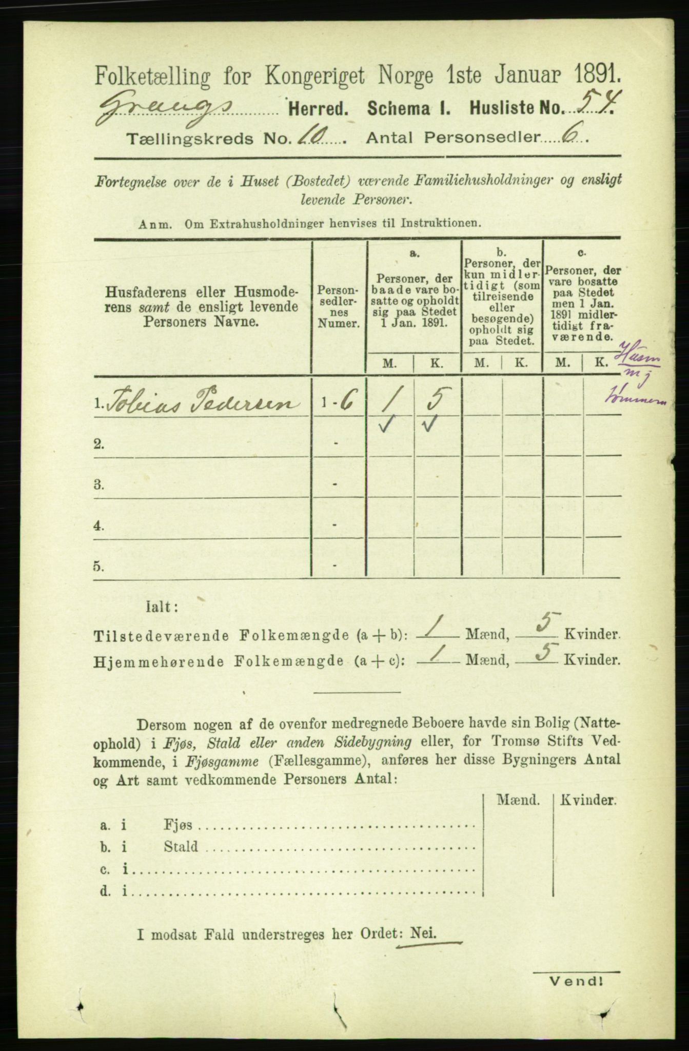 RA, 1891 census for 1742 Grong, 1891, p. 3626