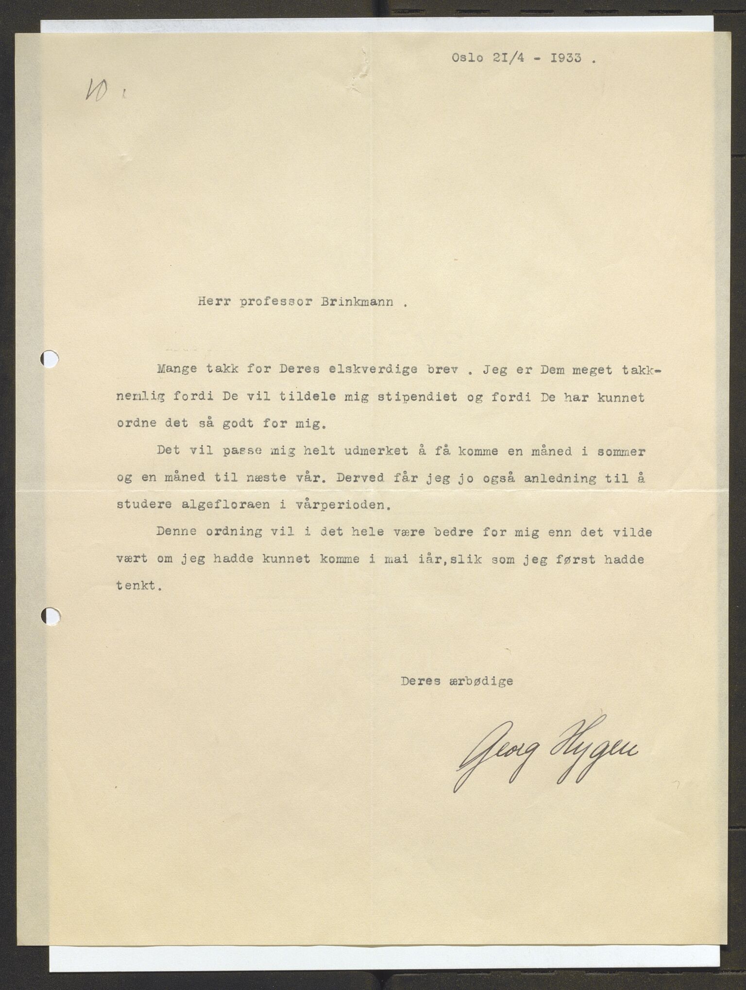 Bergens Museum, AV/SAB-A-17301/13/D/L0002: Korrespondanse , 1928-1940, p. 564