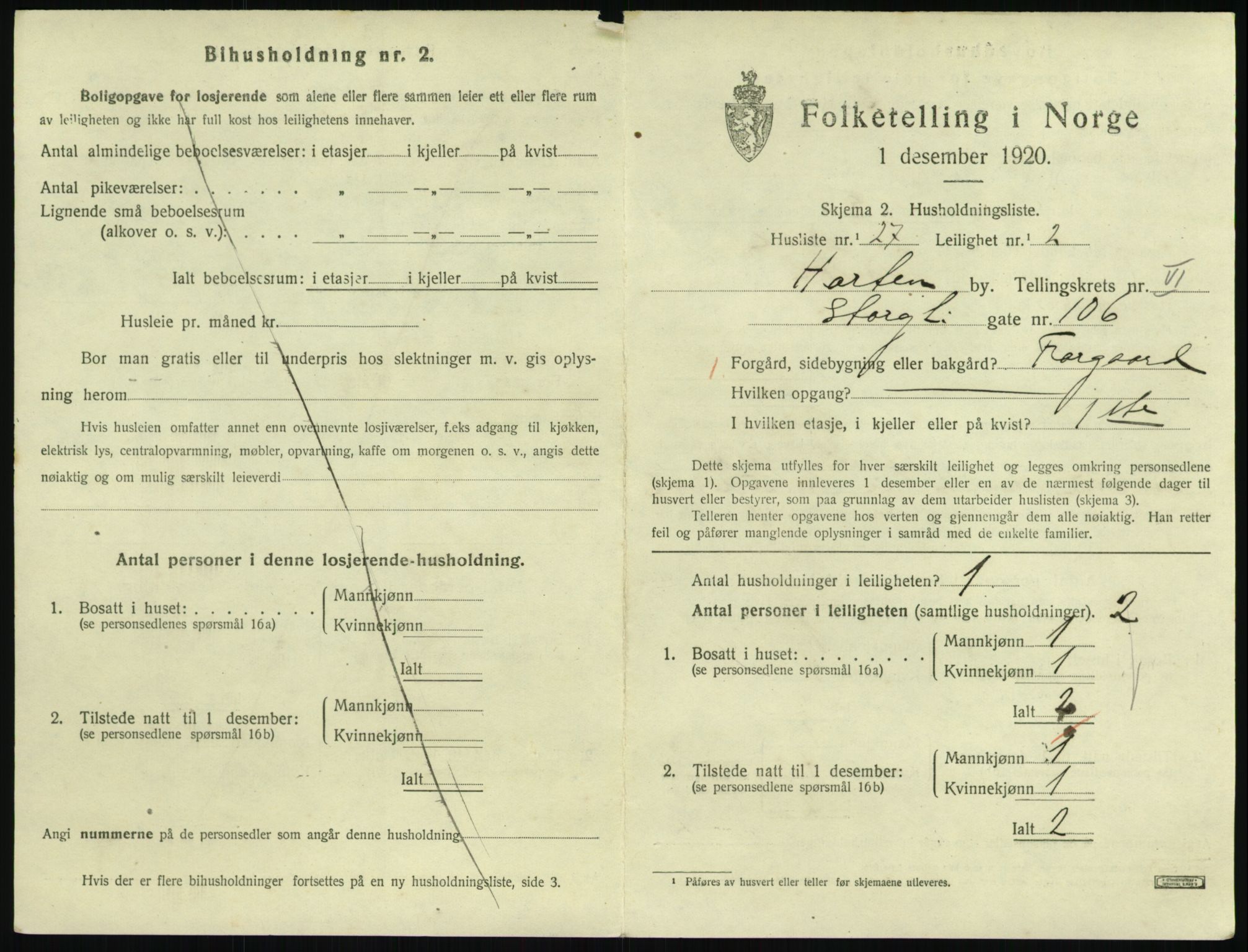 SAKO, 1920 census for Horten, 1920, p. 6451