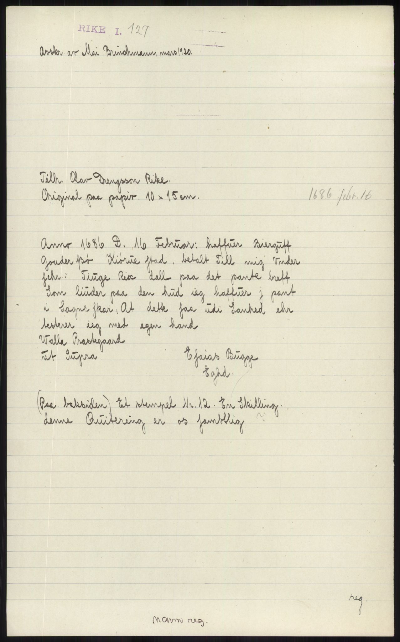 Samlinger til kildeutgivelse, Diplomavskriftsamlingen, AV/RA-EA-4053/H/Ha, p. 543