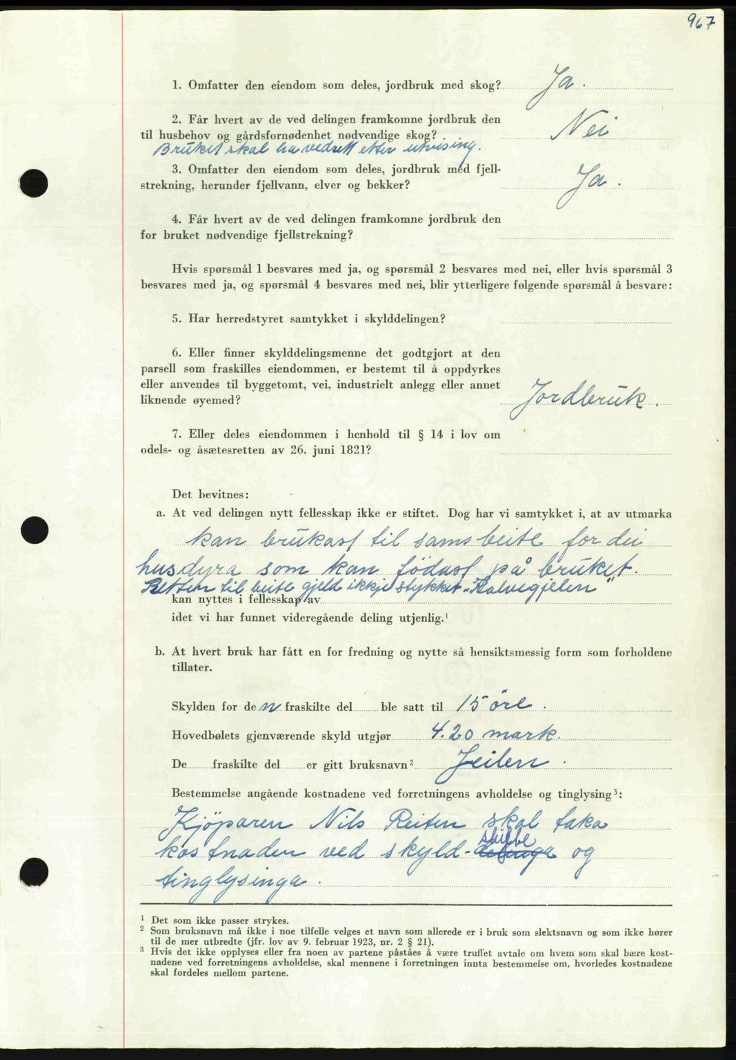 Nordmøre sorenskriveri, AV/SAT-A-4132/1/2/2Ca: Mortgage book no. A112, 1949-1949, Diary no: : 3154/1949